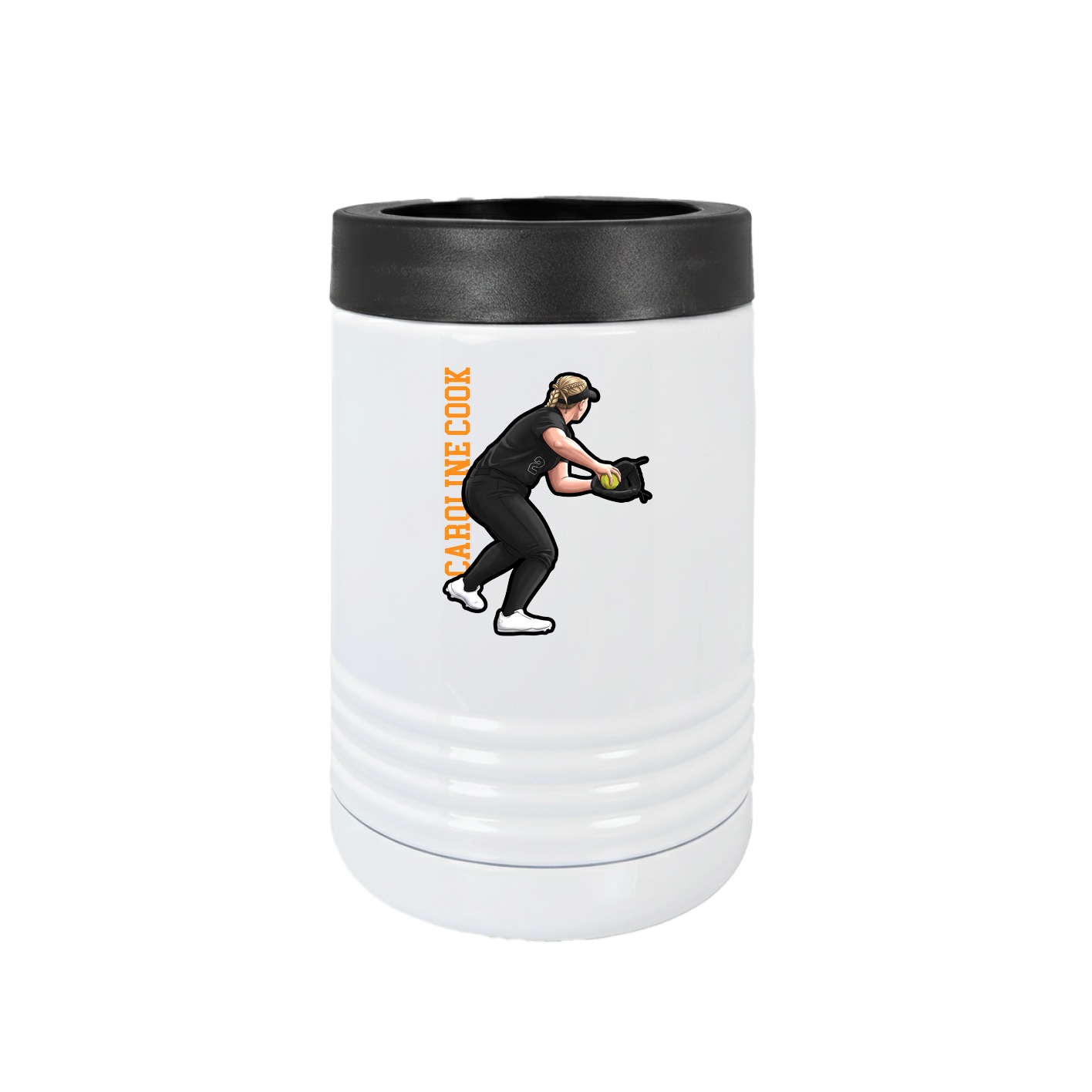 Beverage Holder — Name Vertical in White