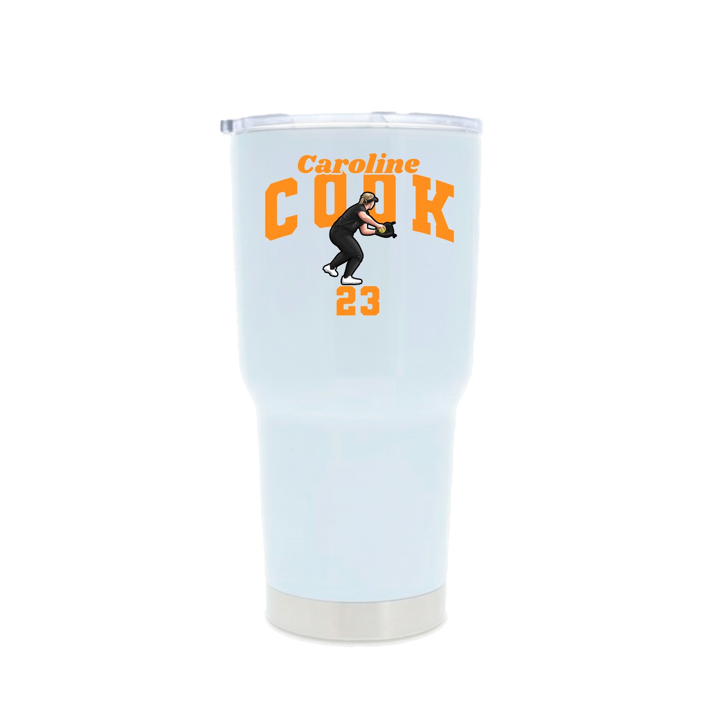 30oz Stainless Steel Tumbler — Signature Arch in White