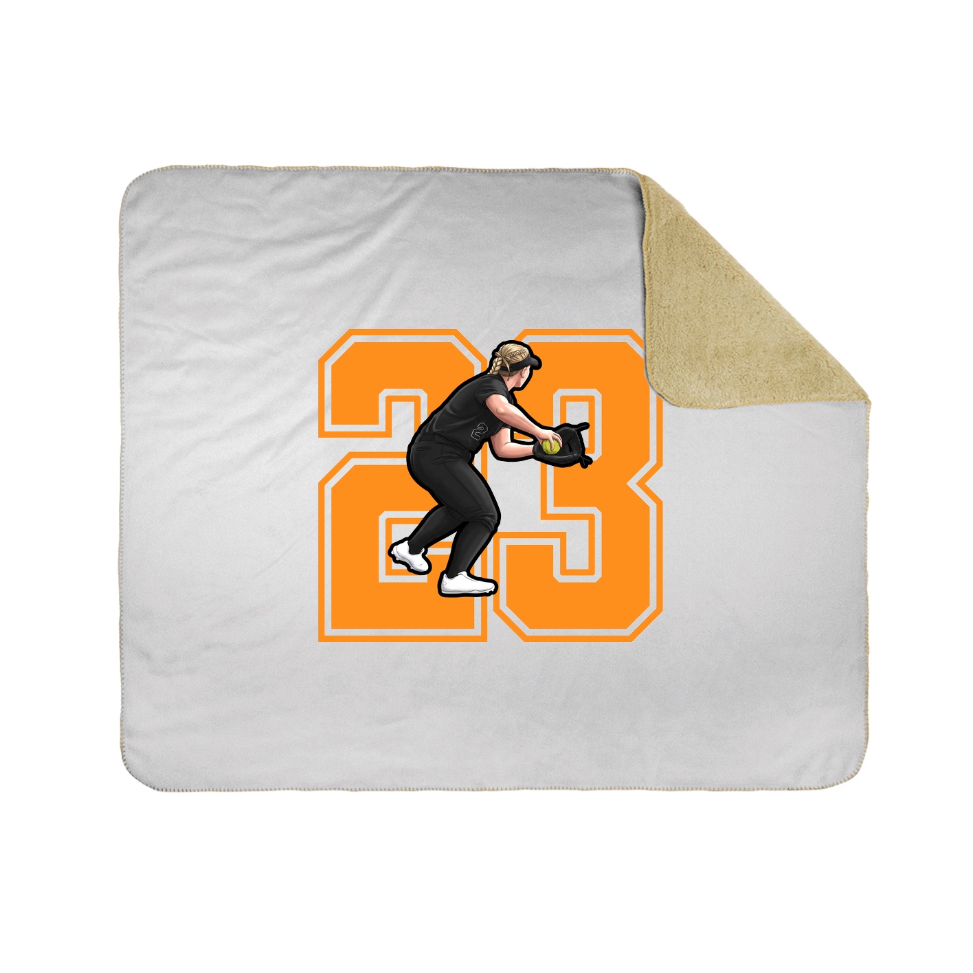 Throw Blanket — Number in White