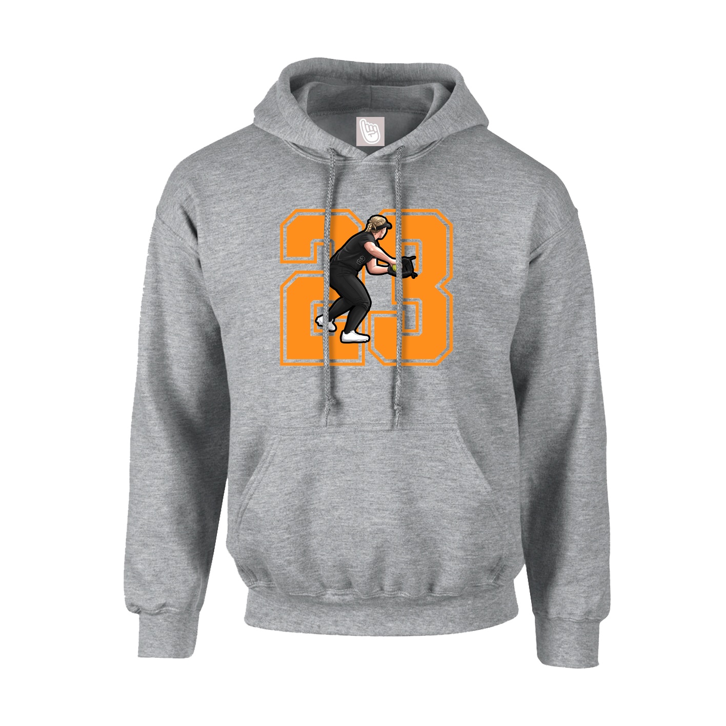 Hoodie — Number in Grey