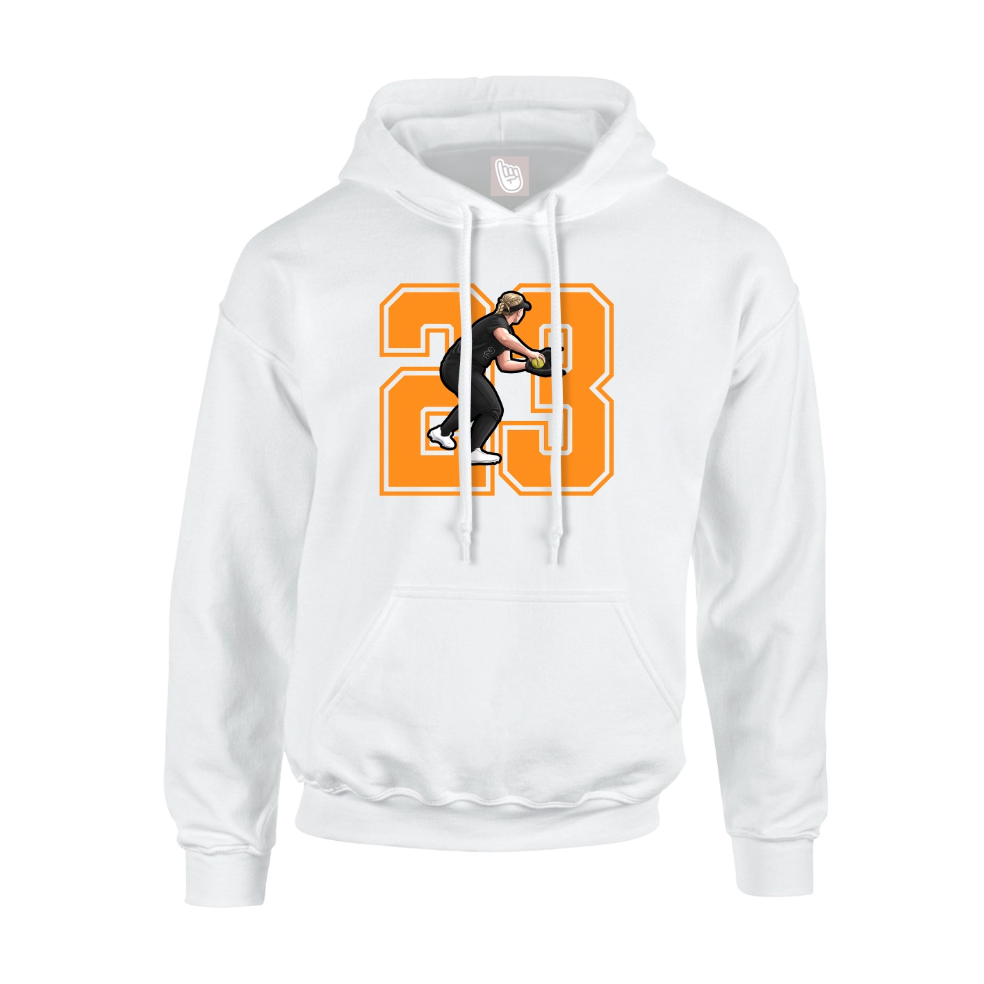 Hoodie — Number in White