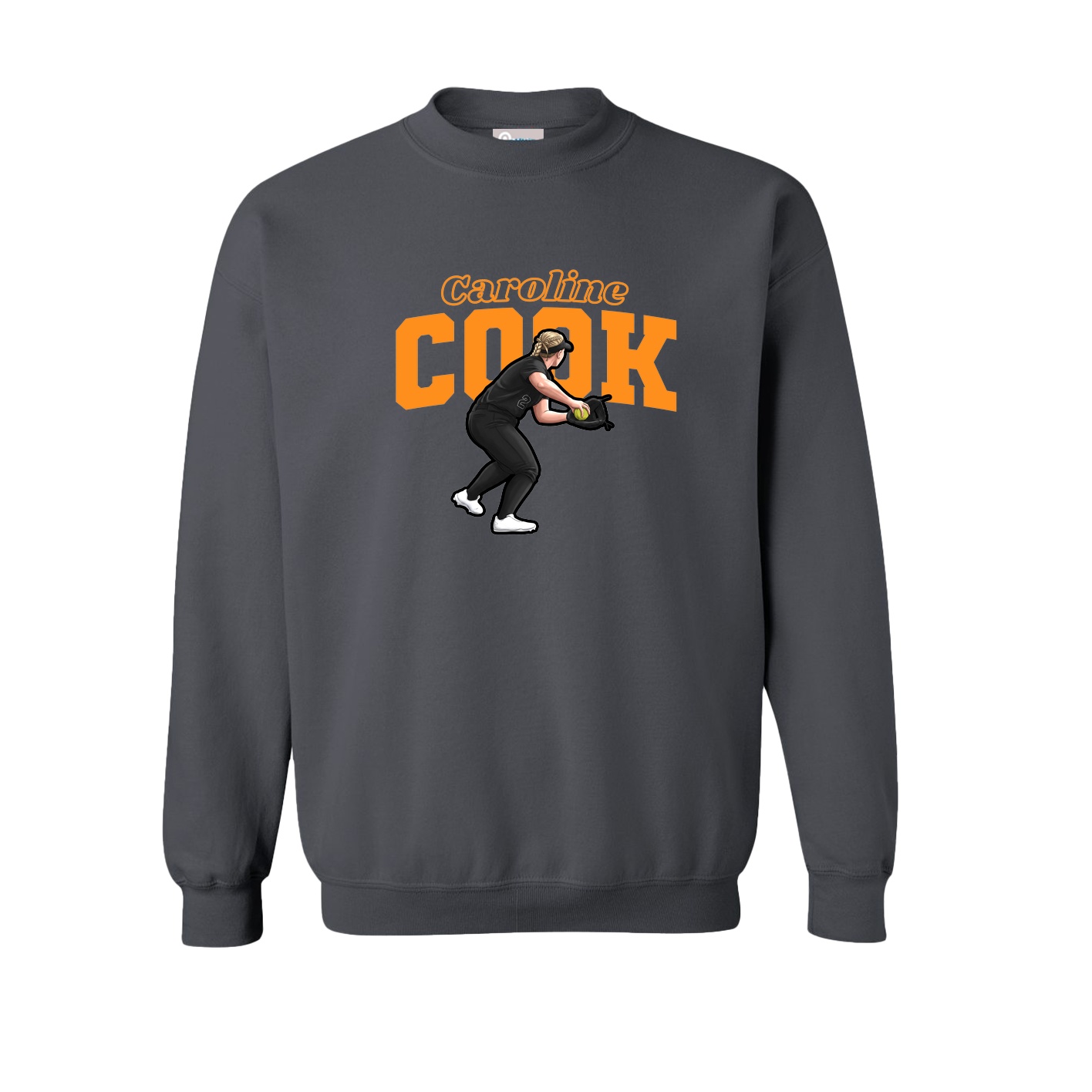Fleece Crew — Name Arch in Grey