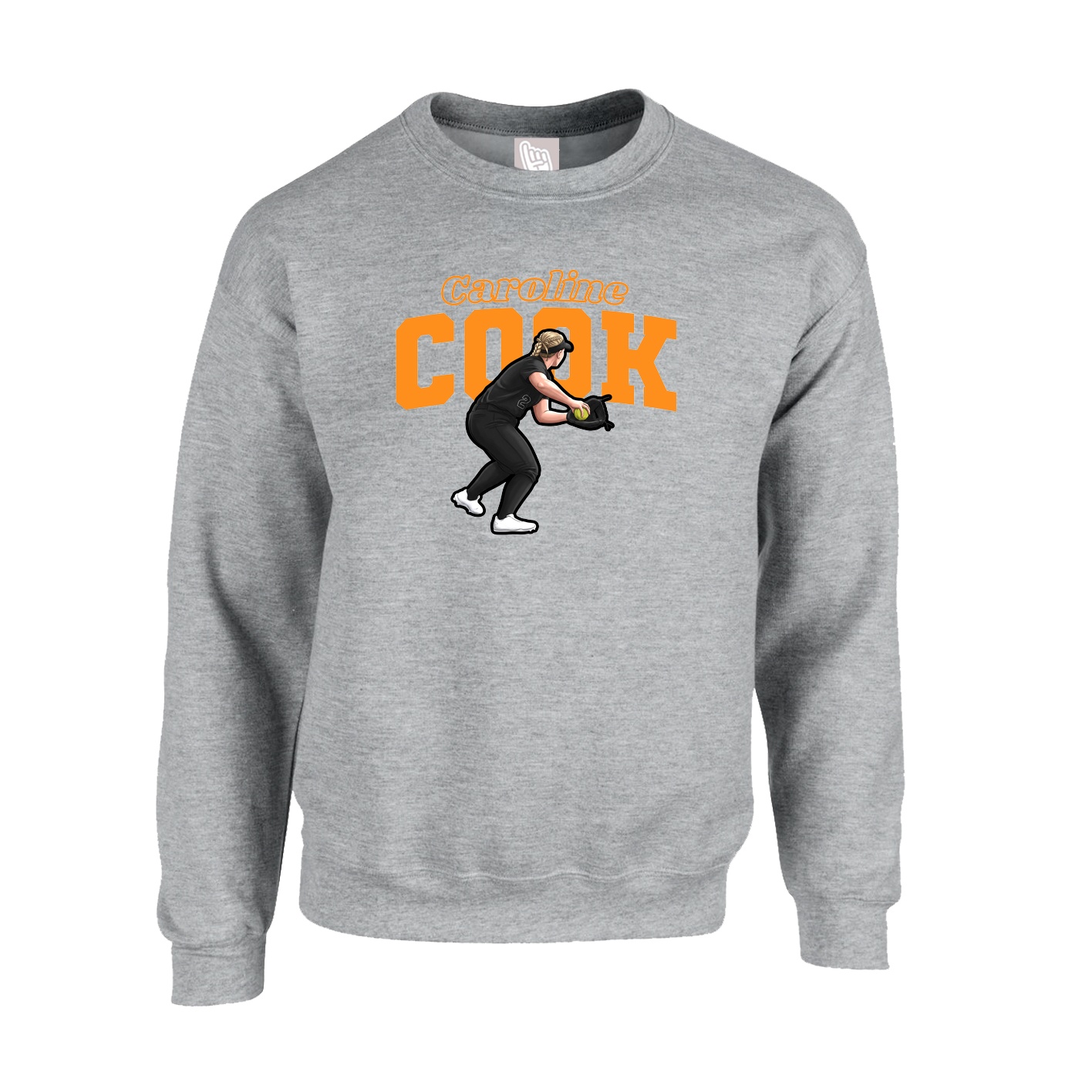 Fleece Crew — Name Arch in Grey