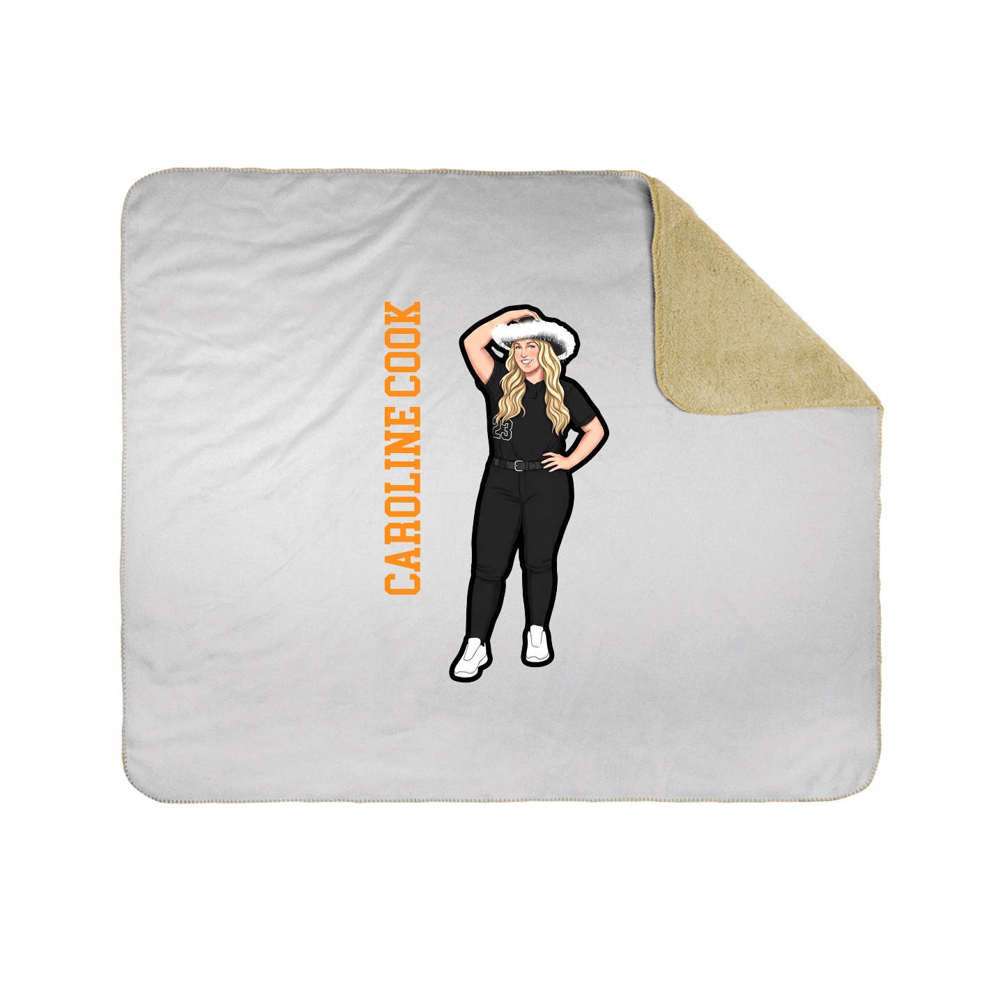Throw Blanket — Name Vertical in White