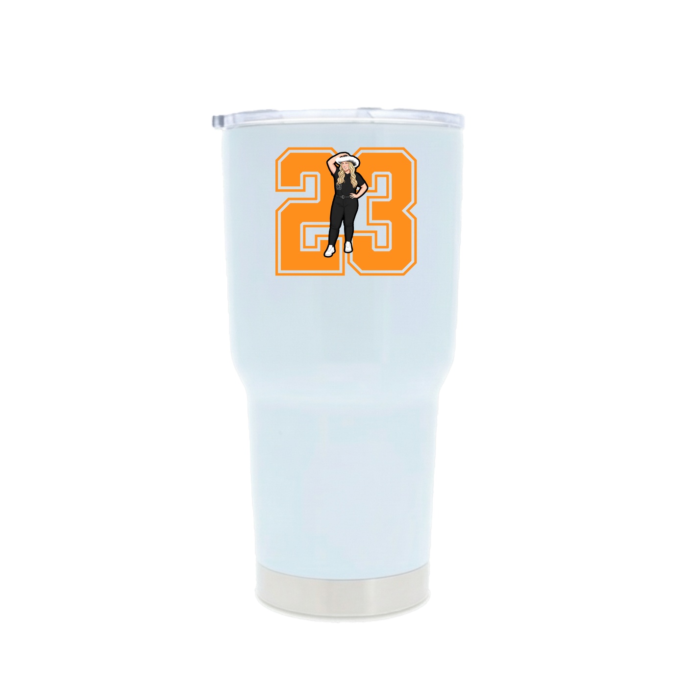 30oz Stainless Steel Tumbler — Number in White