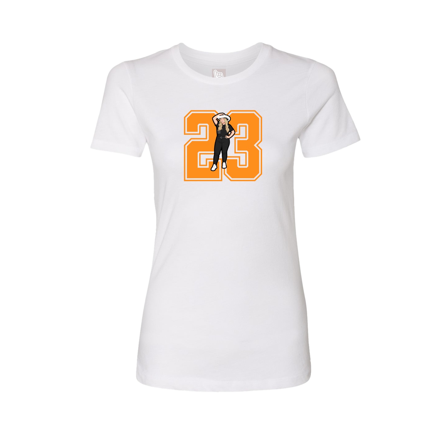 Womens Tee — Number in White