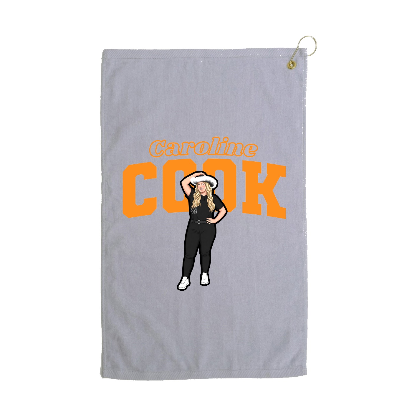 Golf Towel — Name Arch in Grey