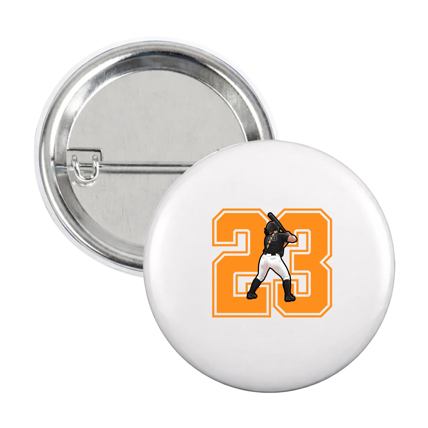 Game Day Button — Number in White