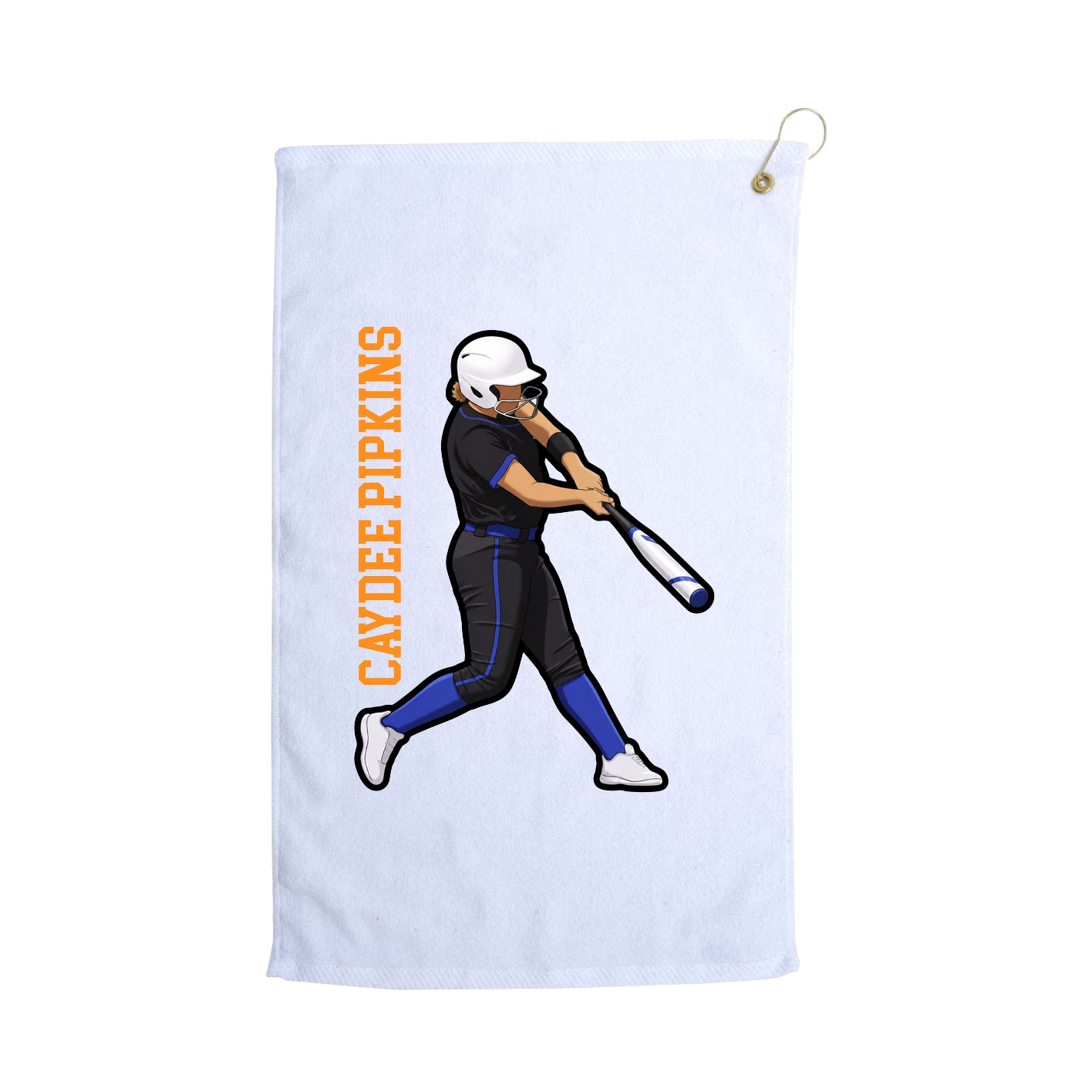 Golf Towel — Name Vertical in White