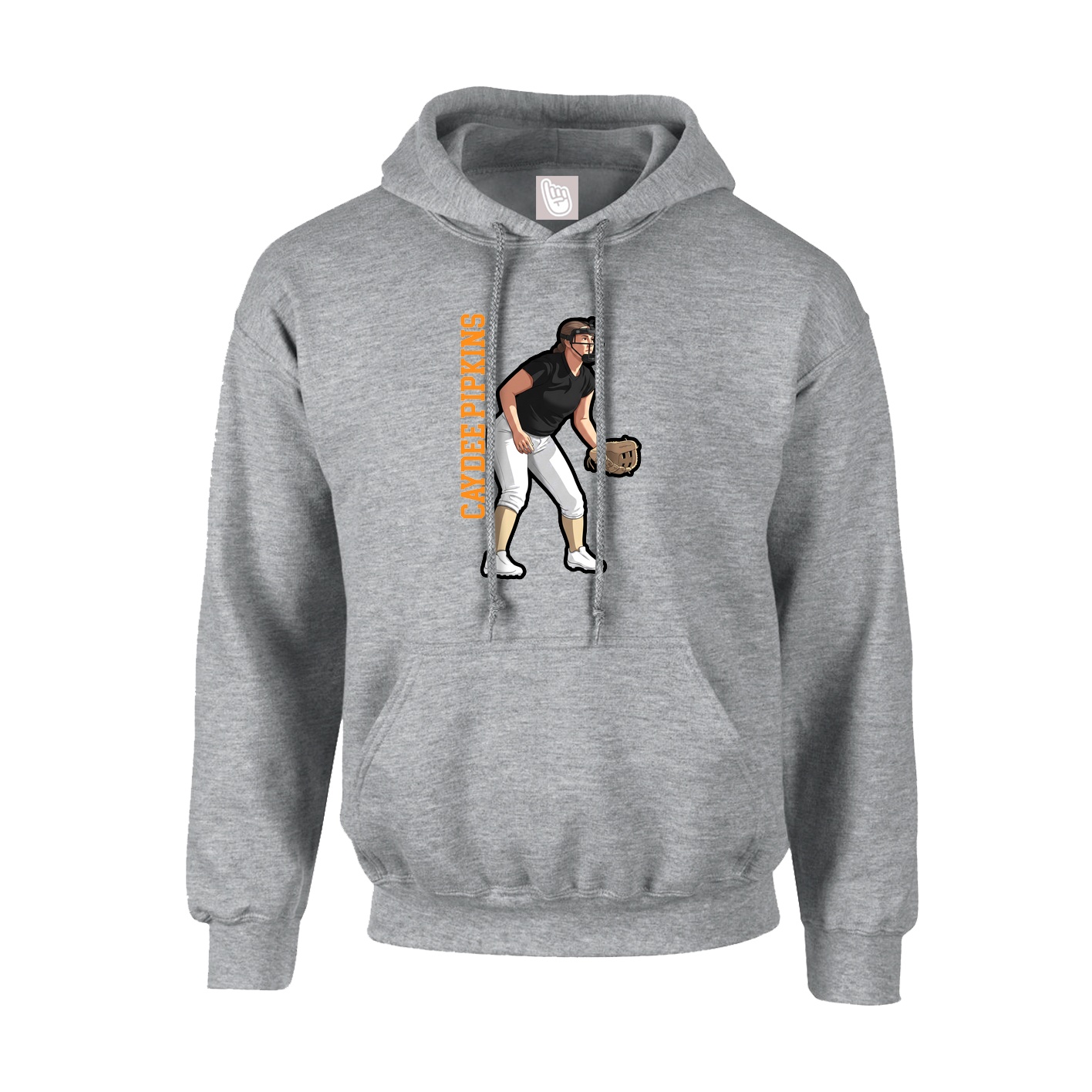 Youth Hoodie — Name Vertical in Grey