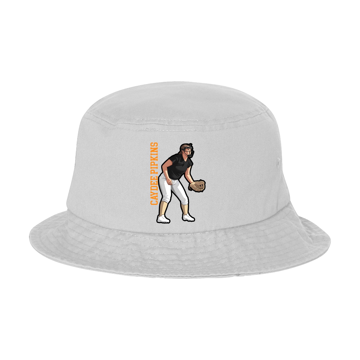 Bucket Cap — Name Vertical in White