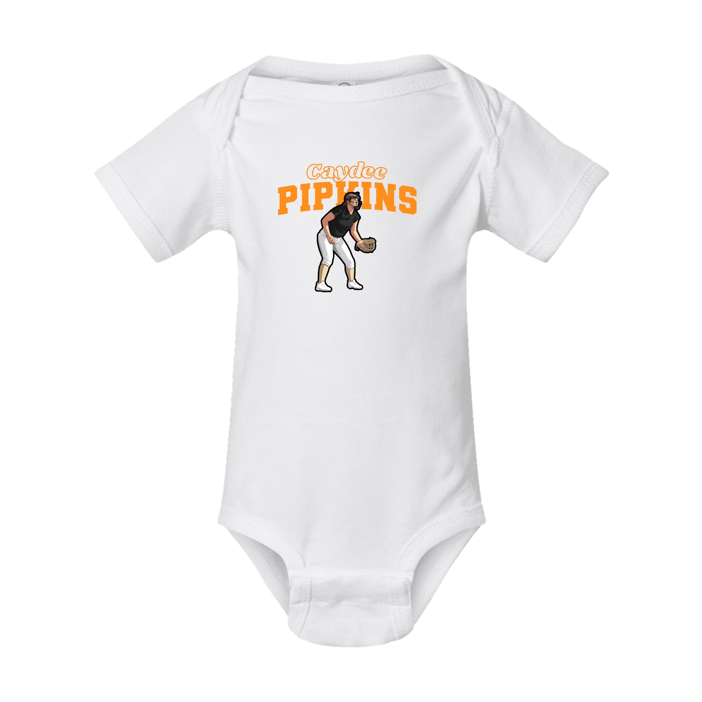 Baby Onesie — Name Arch in White