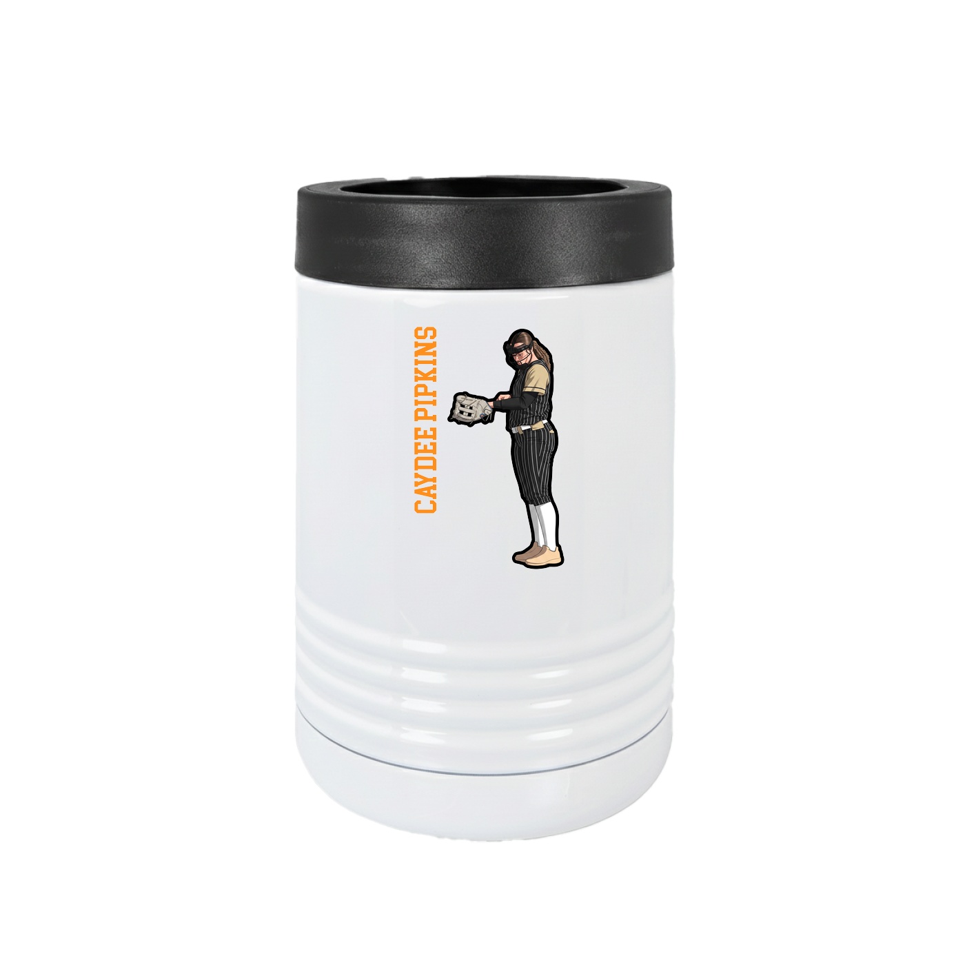 Beverage Holder — Name Vertical in White