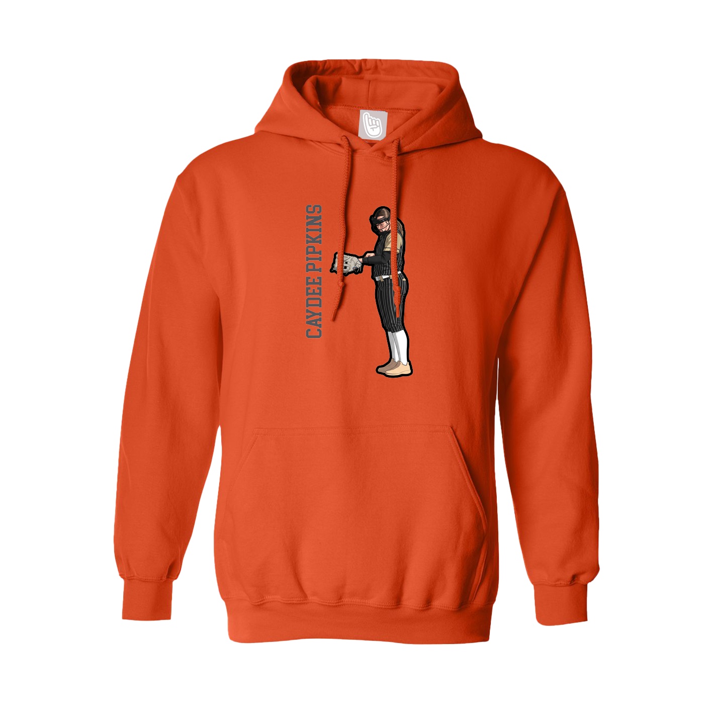 Youth Hoodie — Name Vertical in Orange