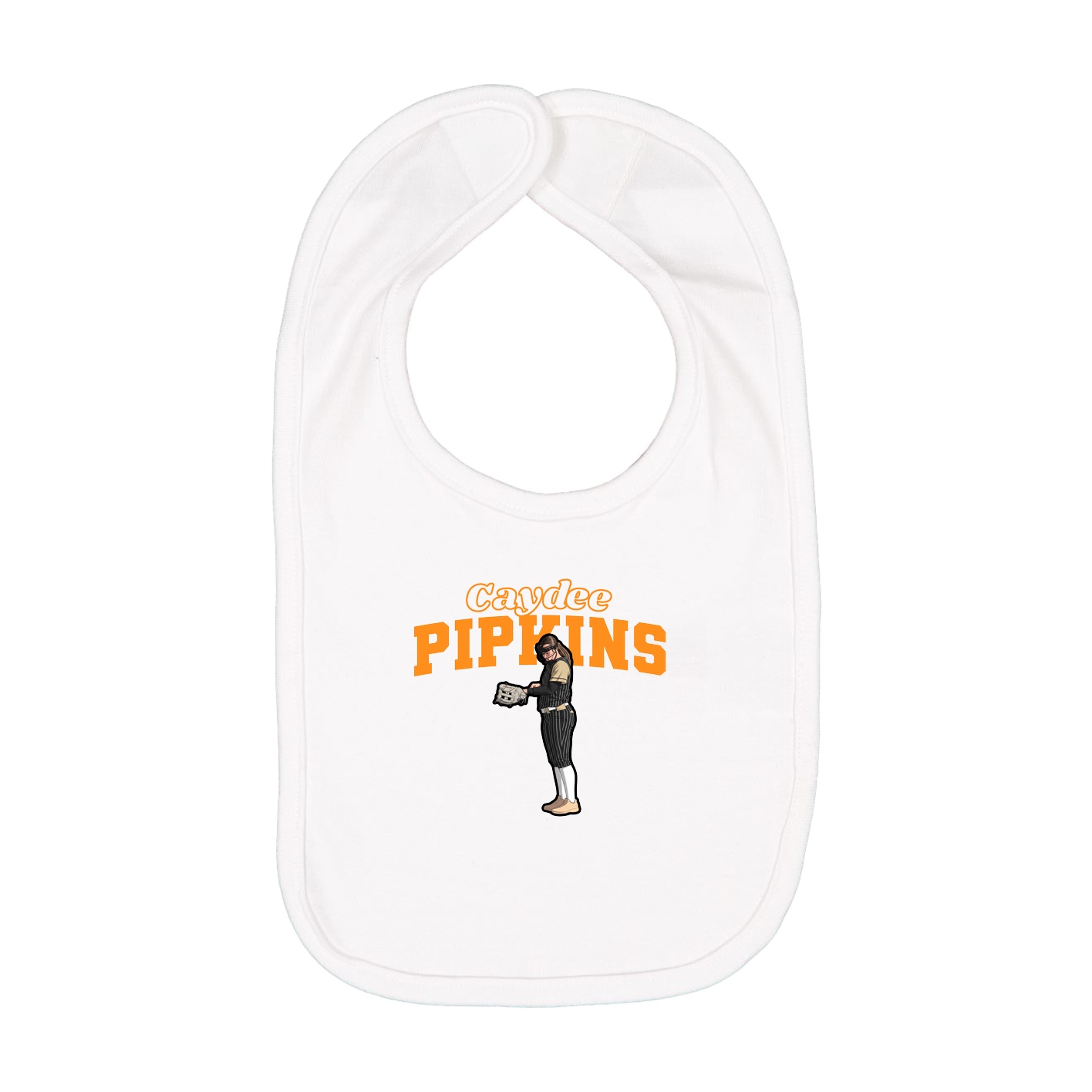 Infant Bib — Name Arch in White