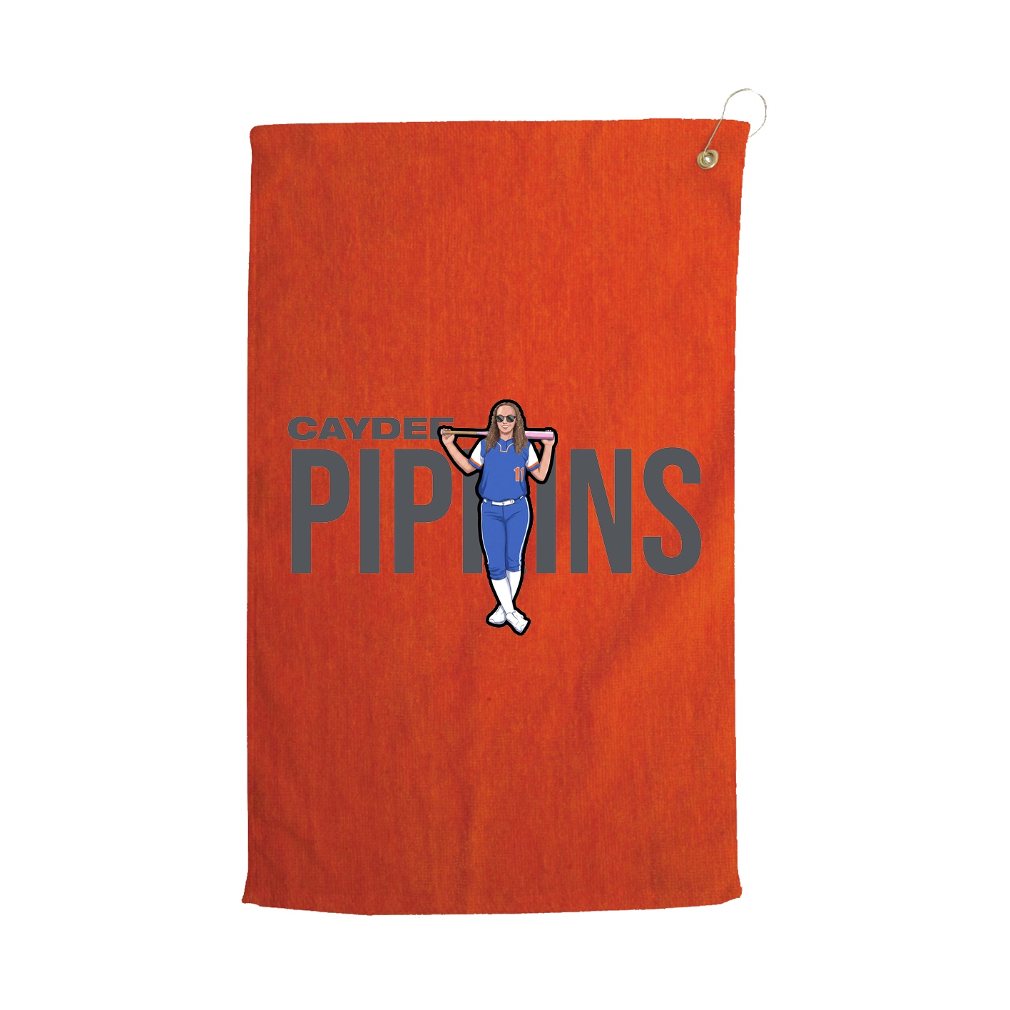 Golf Towel — Player Name in Orange