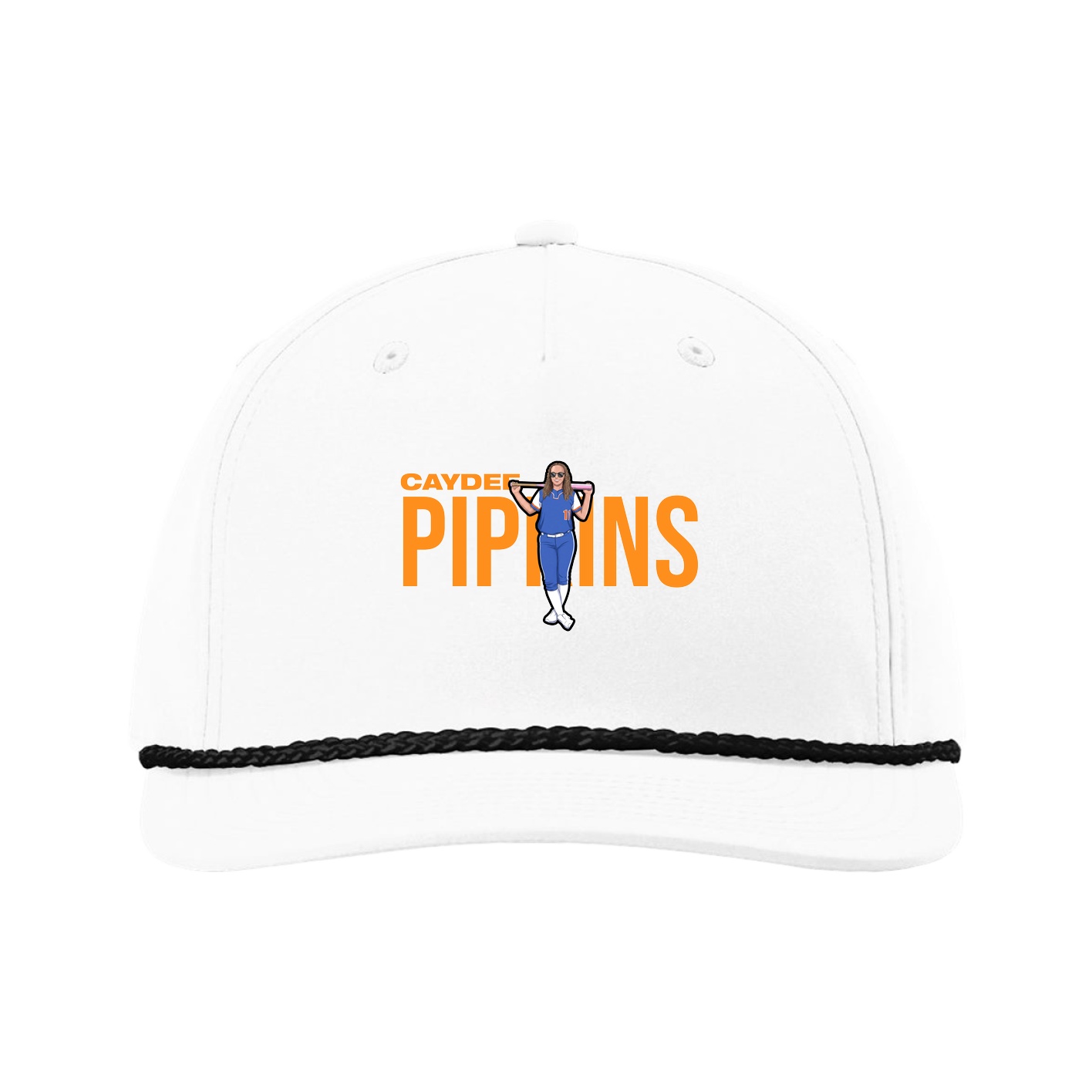 Five-Panel Classic Rope Cap — Player Name in White
