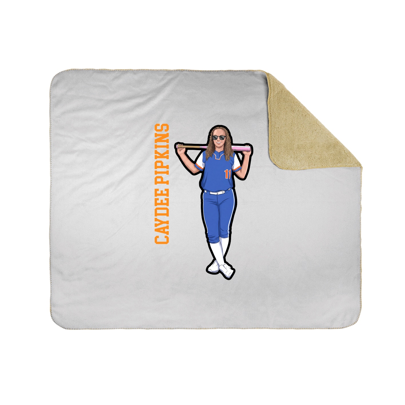 Throw Blanket — Name Vertical in White