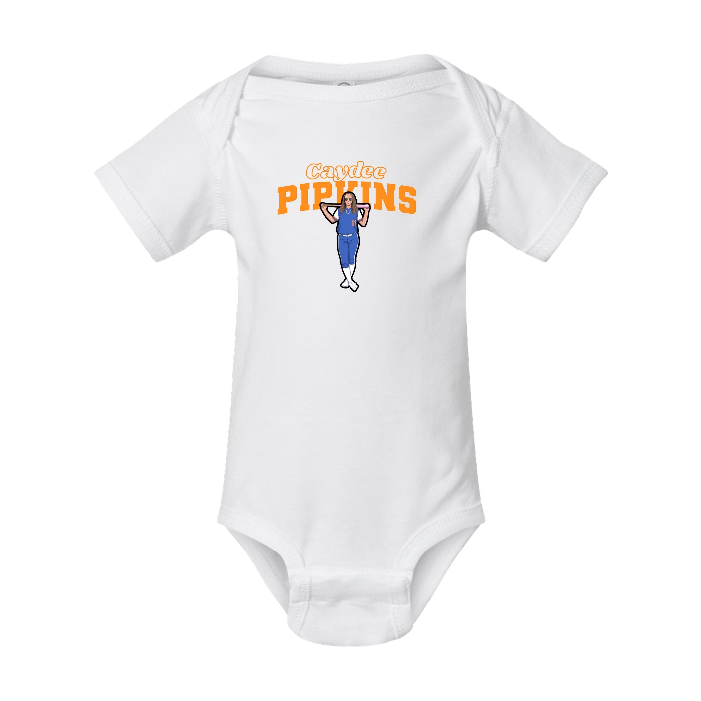 Baby Onesie — Name Arch in White