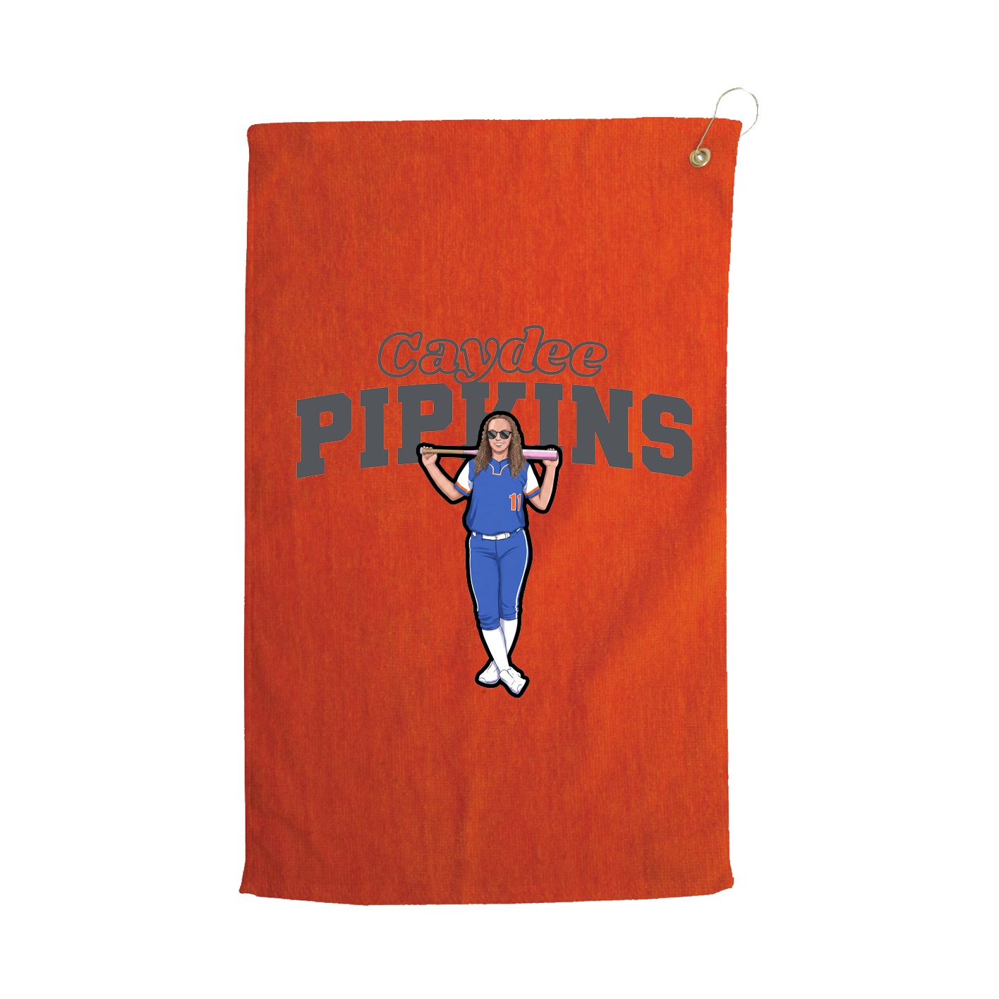 Golf Towel — Name Arch in Orange