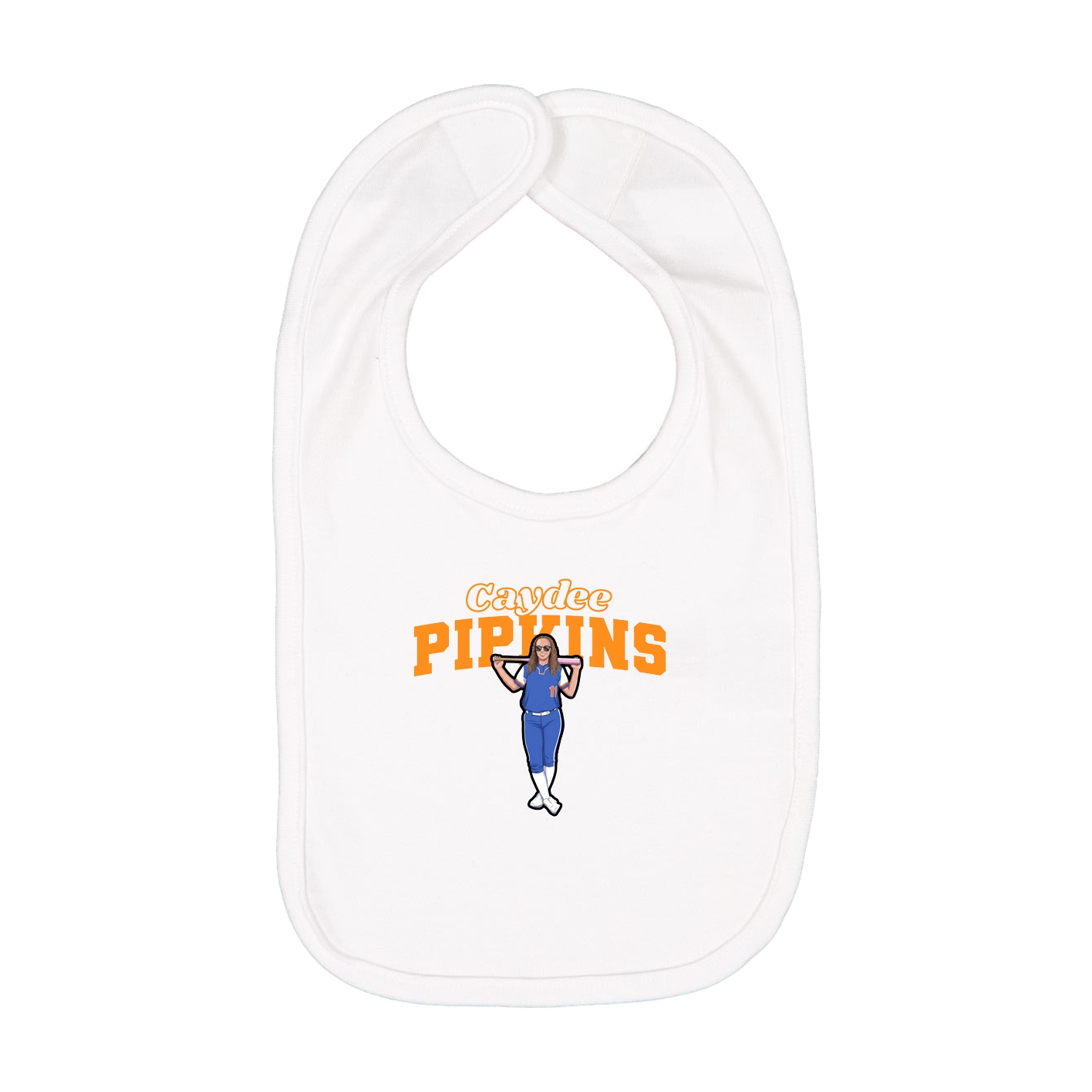 Infant Bib — Name Arch in White