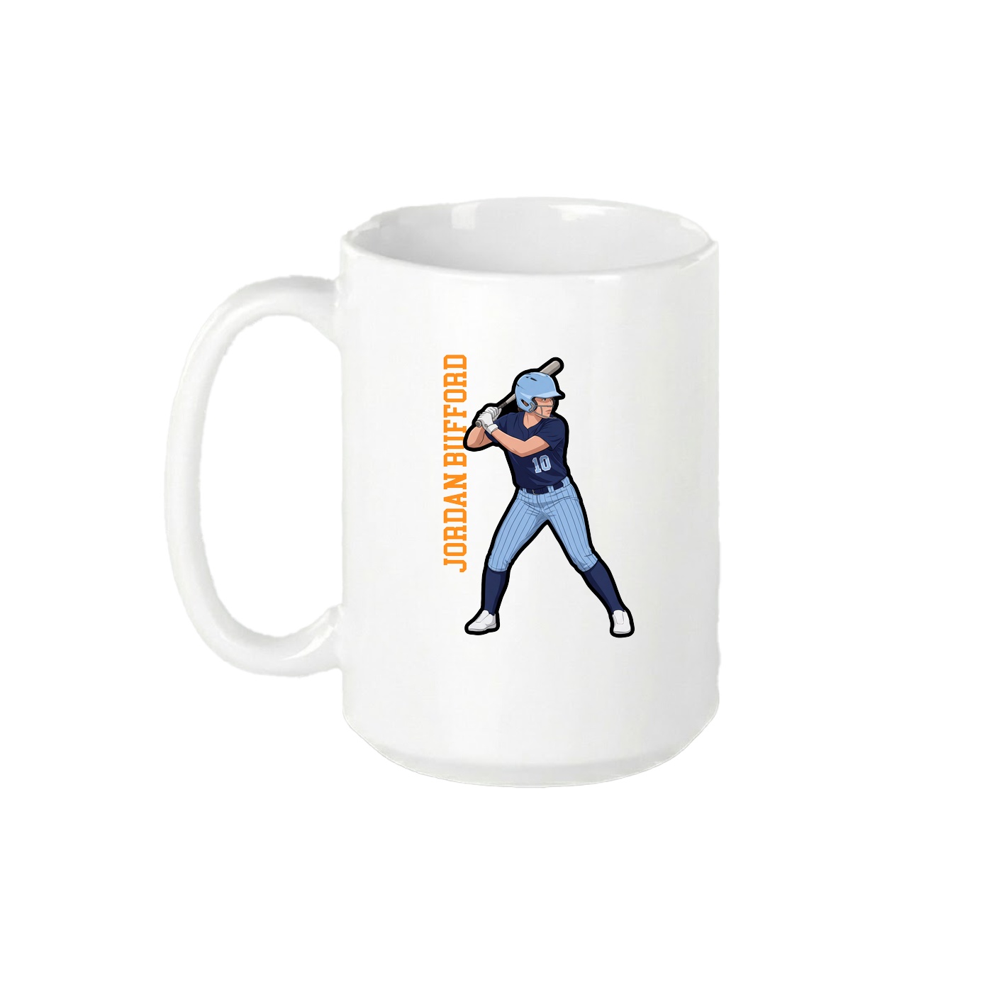 15oz Coffee Mug — Name Vertical in White