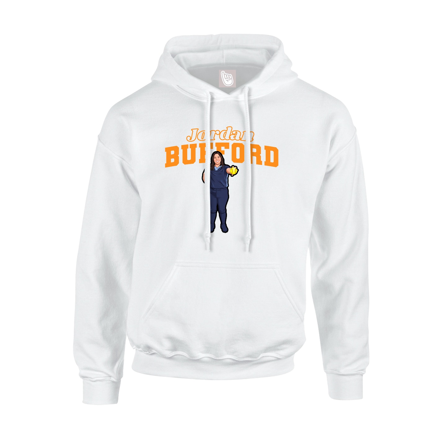 Hoodie — Name Arch in White