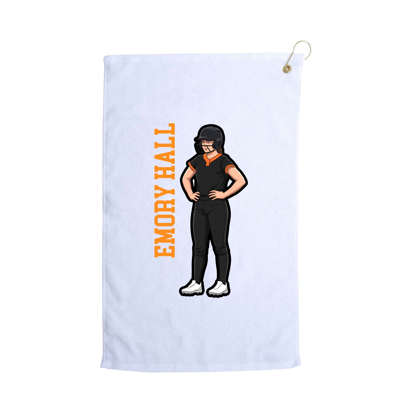 Golf Towel — Name Vertical in White