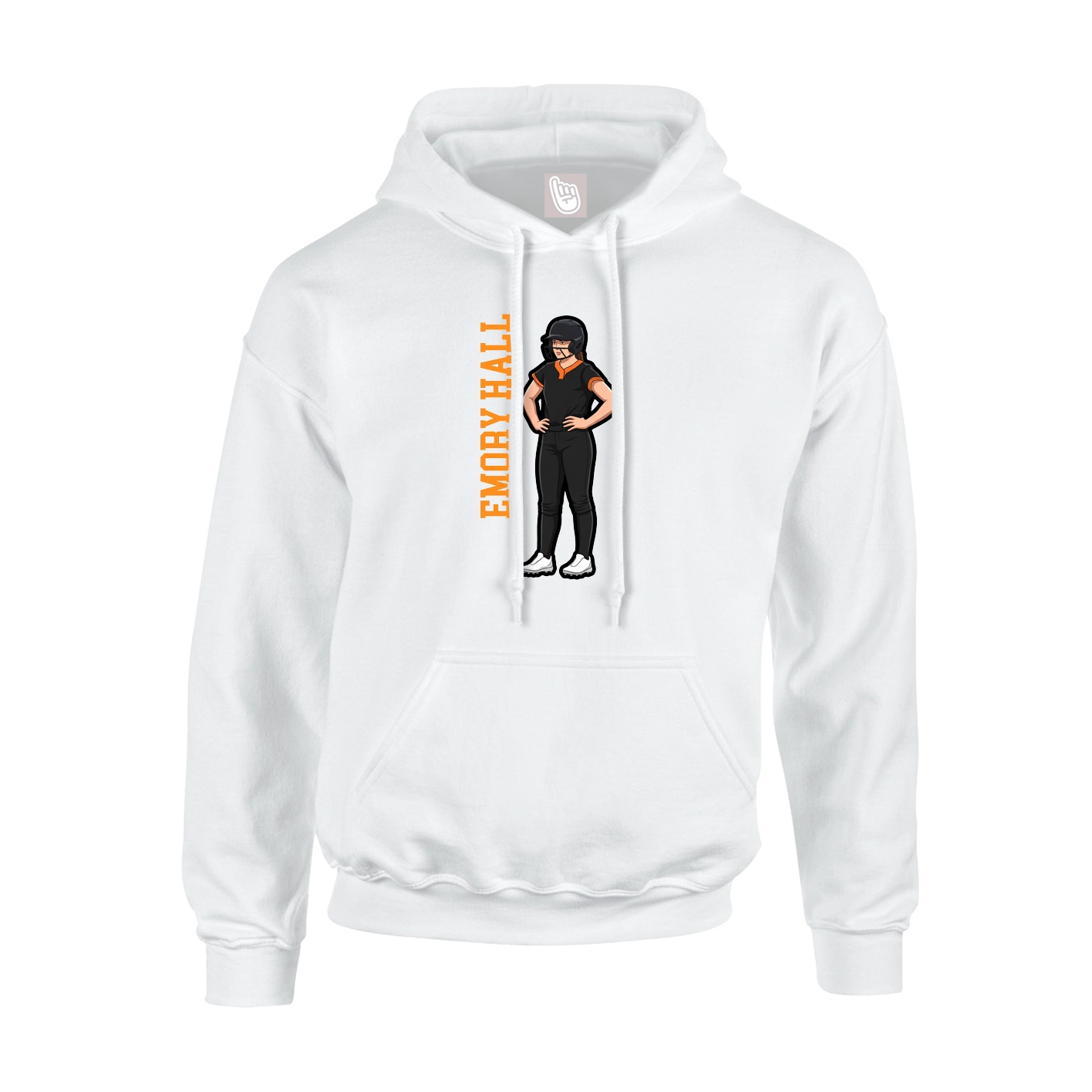 Hoodie — Name Vertical in White