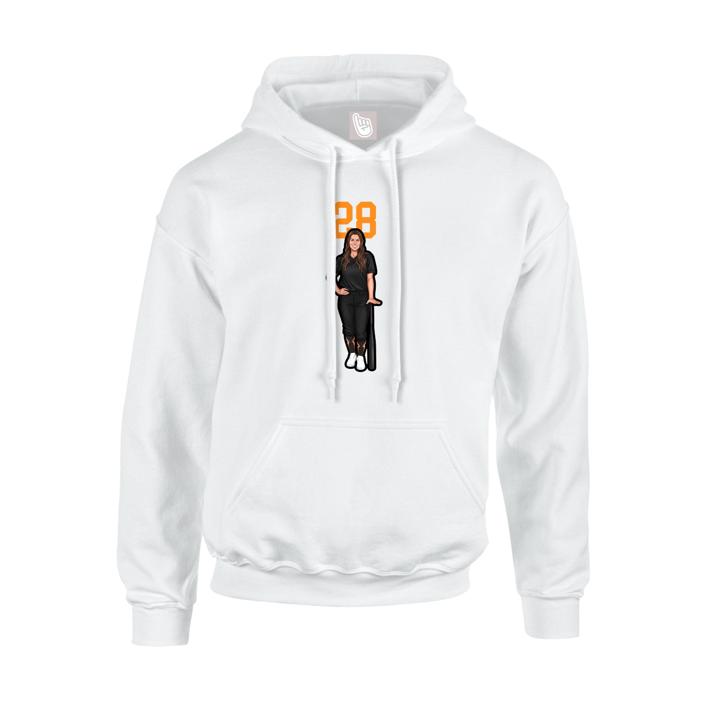 Youth Hoodie — Number Top in White