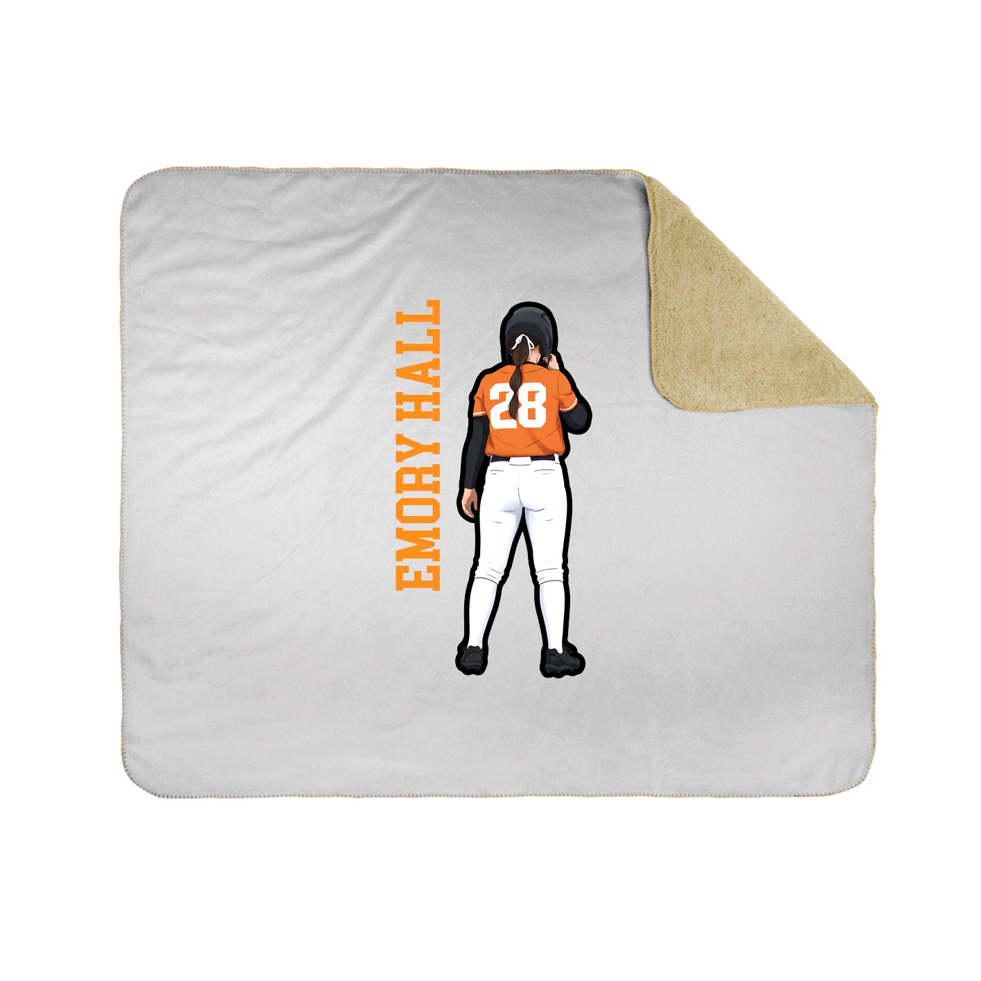 Throw Blanket — Name Vertical in White