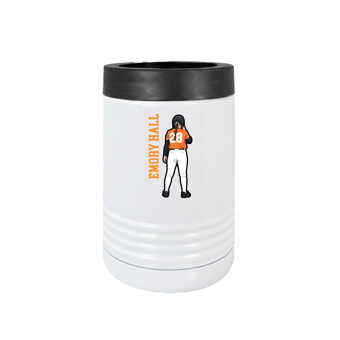 Beverage Holder — Name Vertical in White