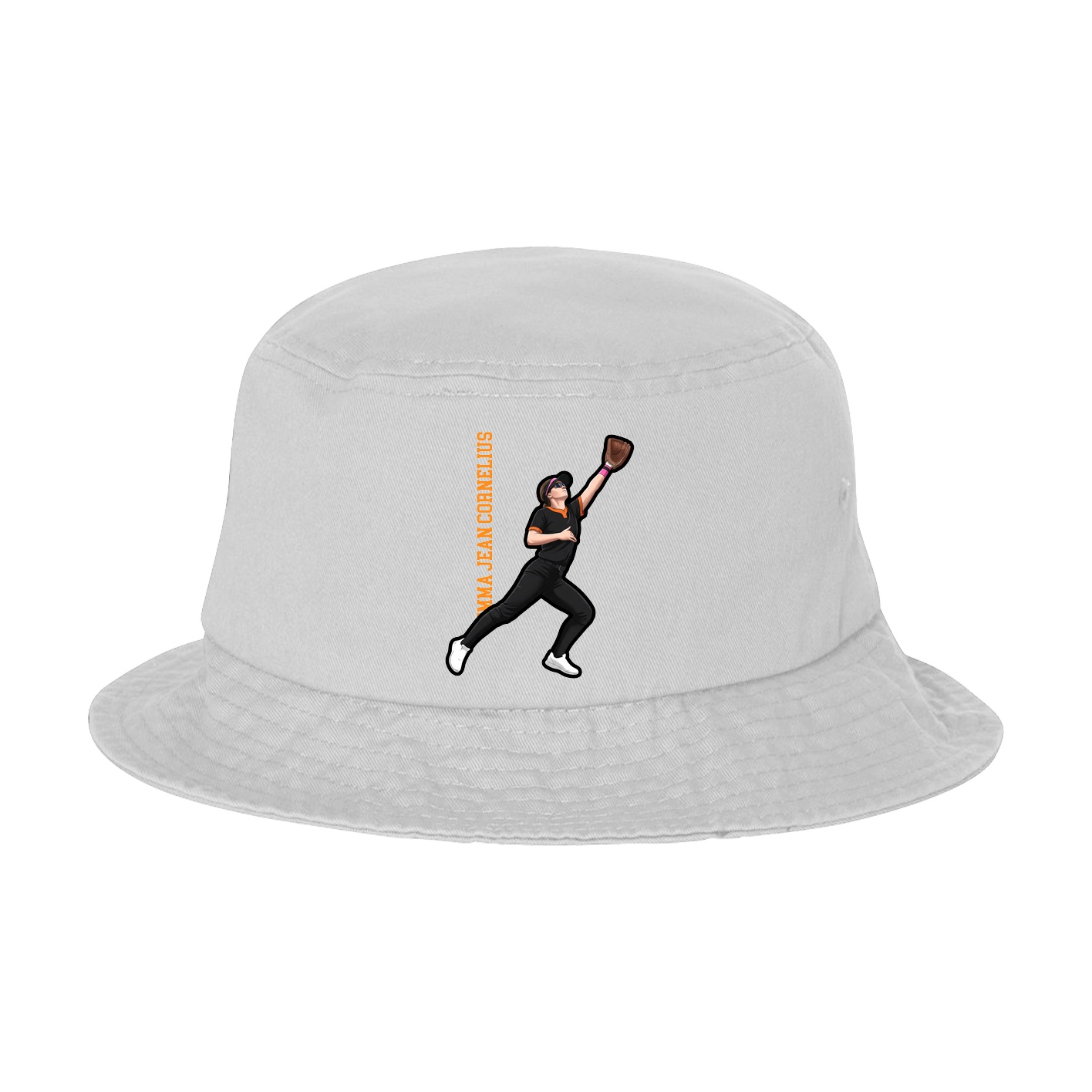Bucket Cap — Name Vertical in White