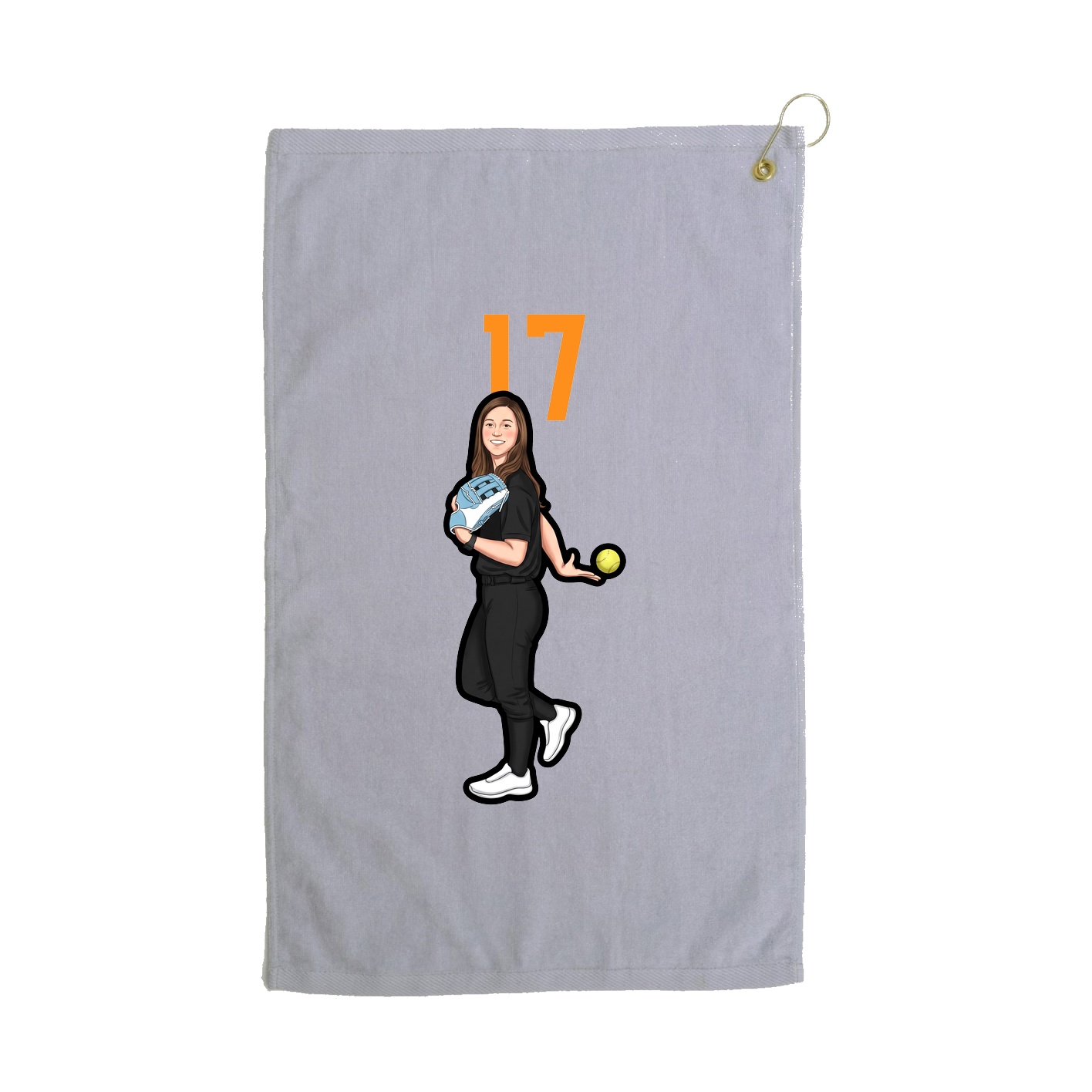 Golf Towel — Number Top in Grey