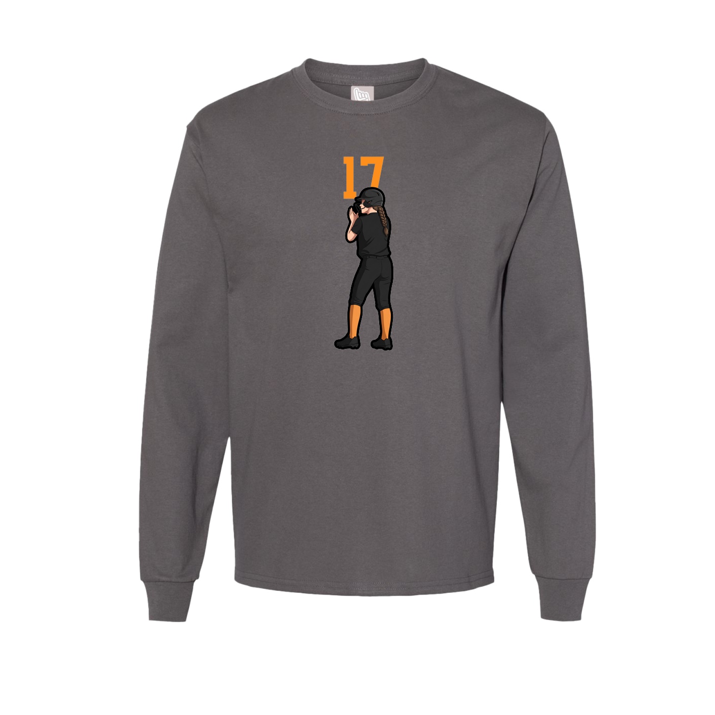 Long Sleeve Tee — Number Top in Grey