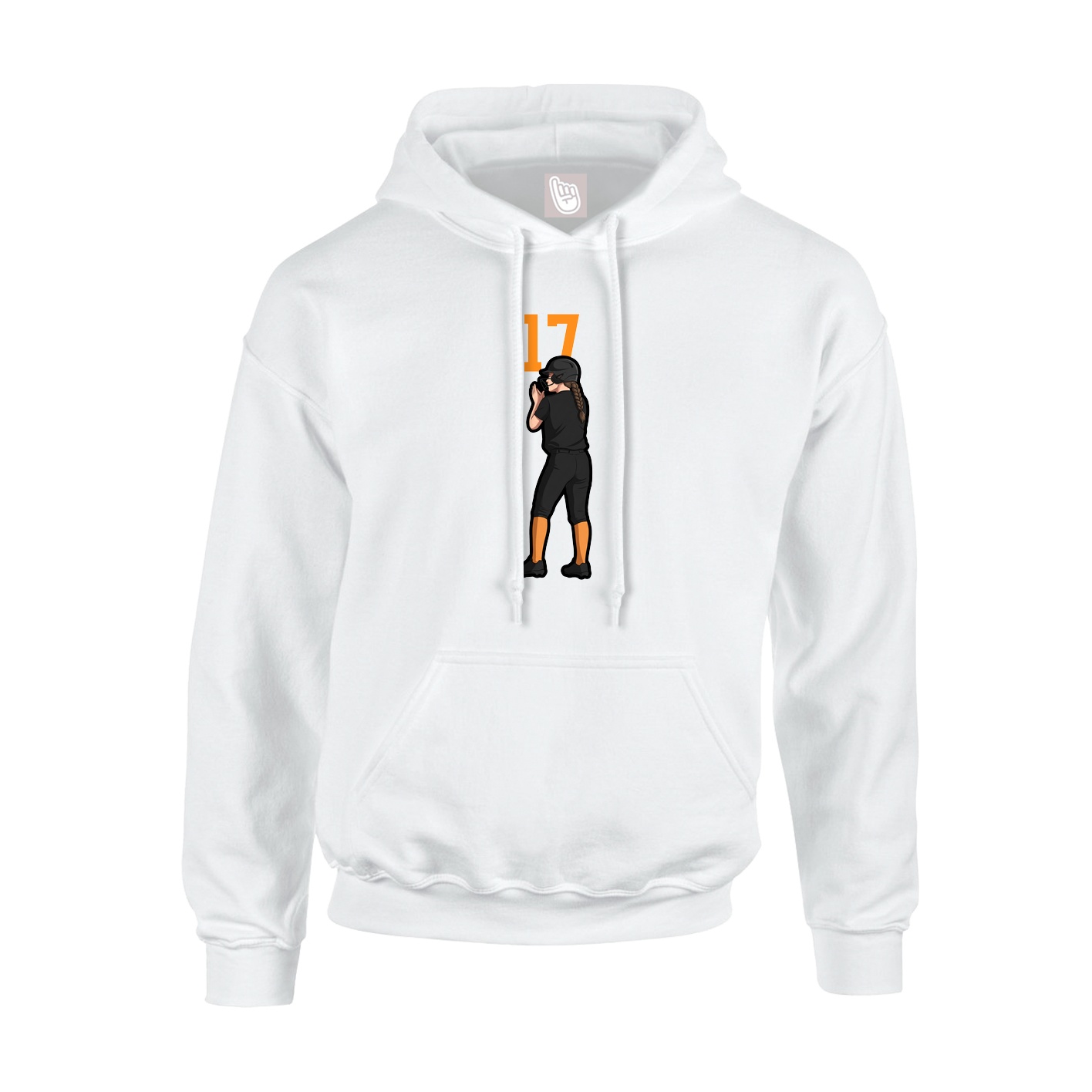 Youth Hoodie — Number Top in White
