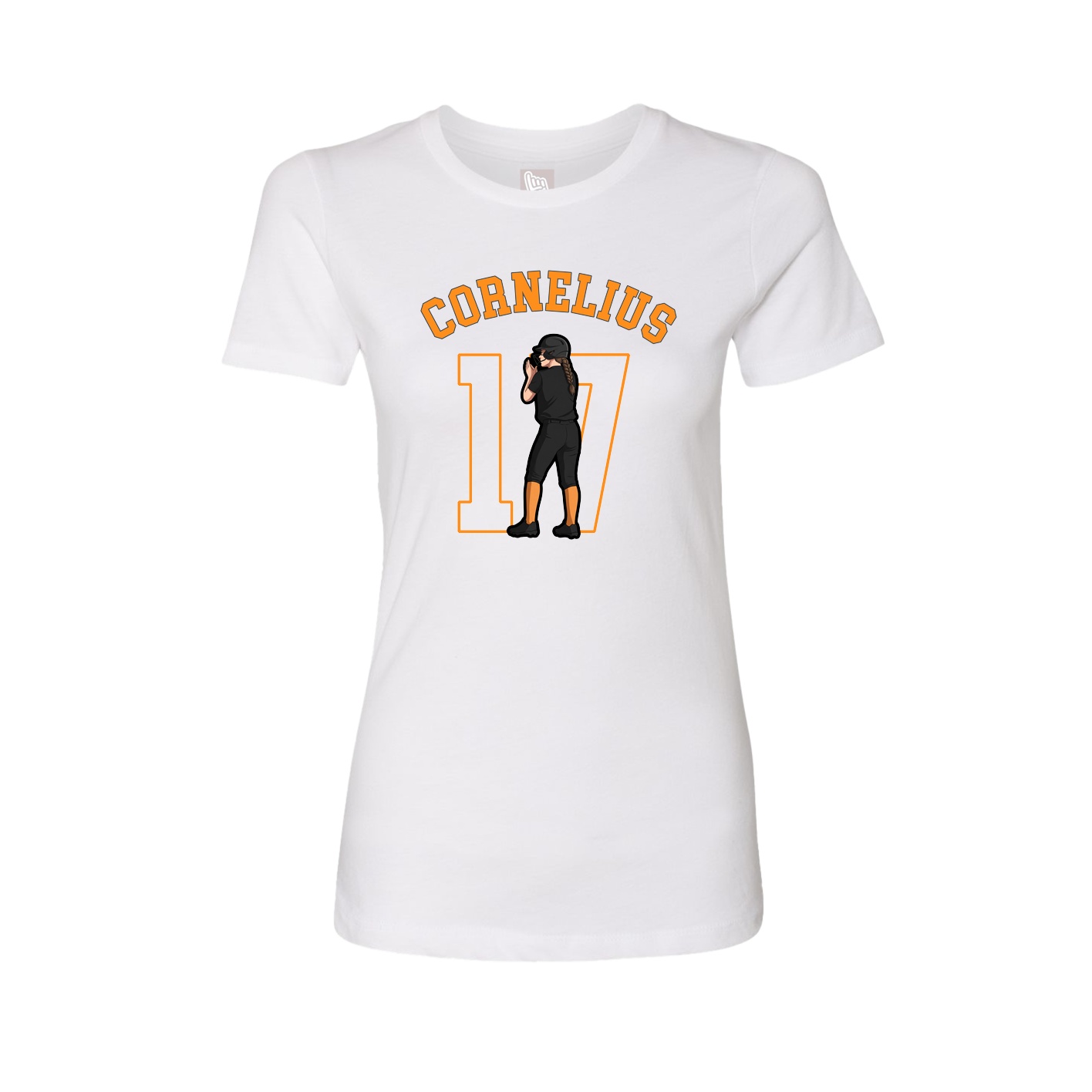Fitted Women's Tee — Shirsey Arch in White