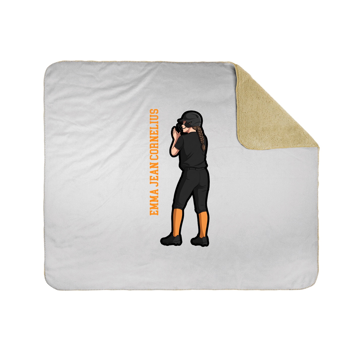 Throw Blanket — Name Vertical in White