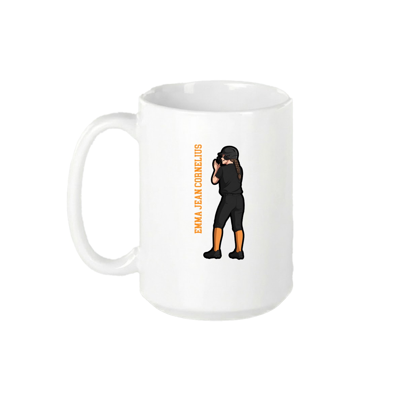 15oz Coffee Mug — Name Vertical in White