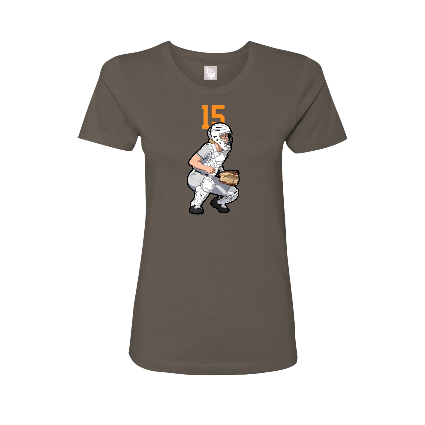 Fitted Women's Tee — Number Top in Grey