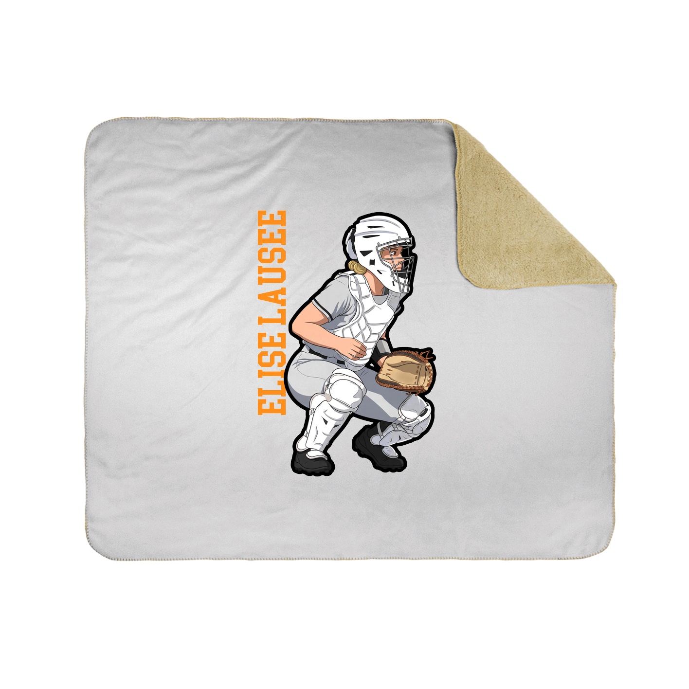 Throw Blanket — Name Vertical in White