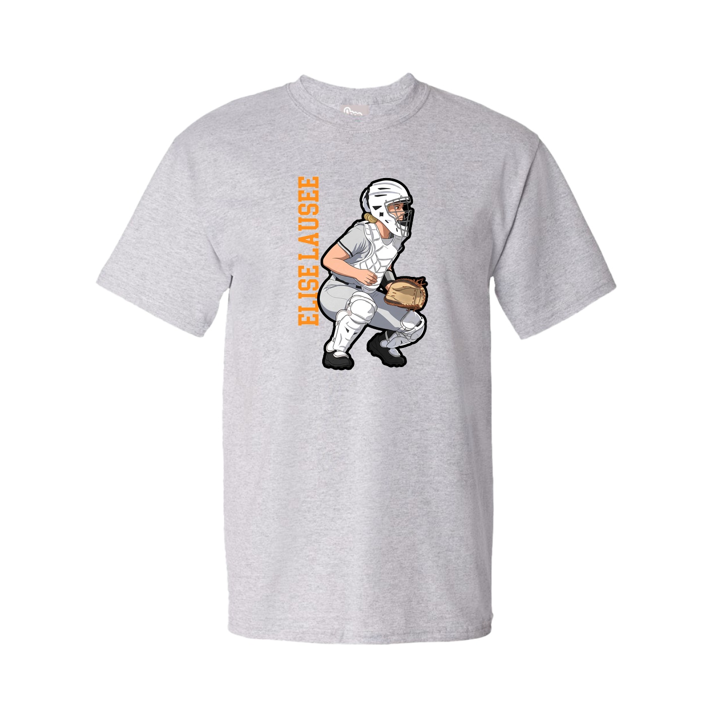 Youth Tee — Name Vertical in Grey