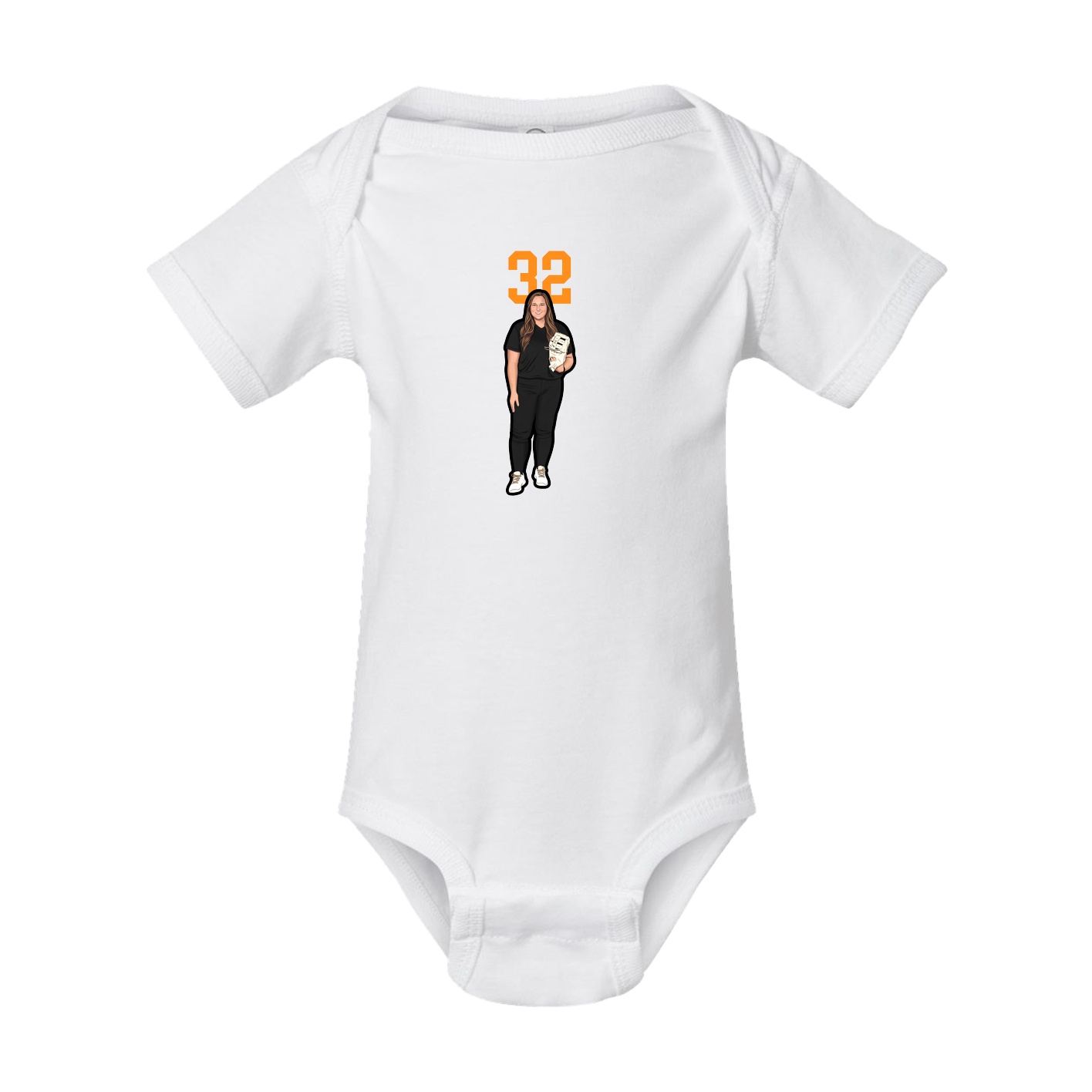Baby Onesie — Number Top in White