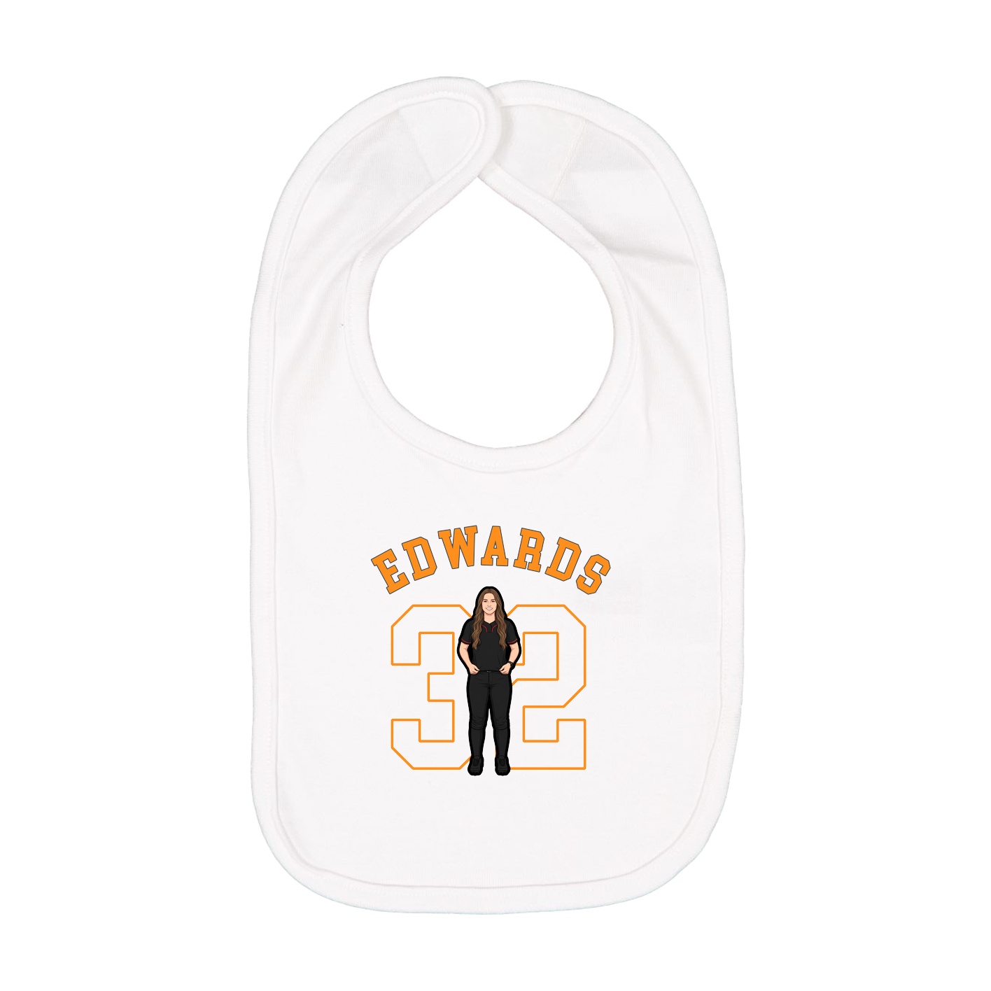 Infant Bib — Shirsey Arch in White