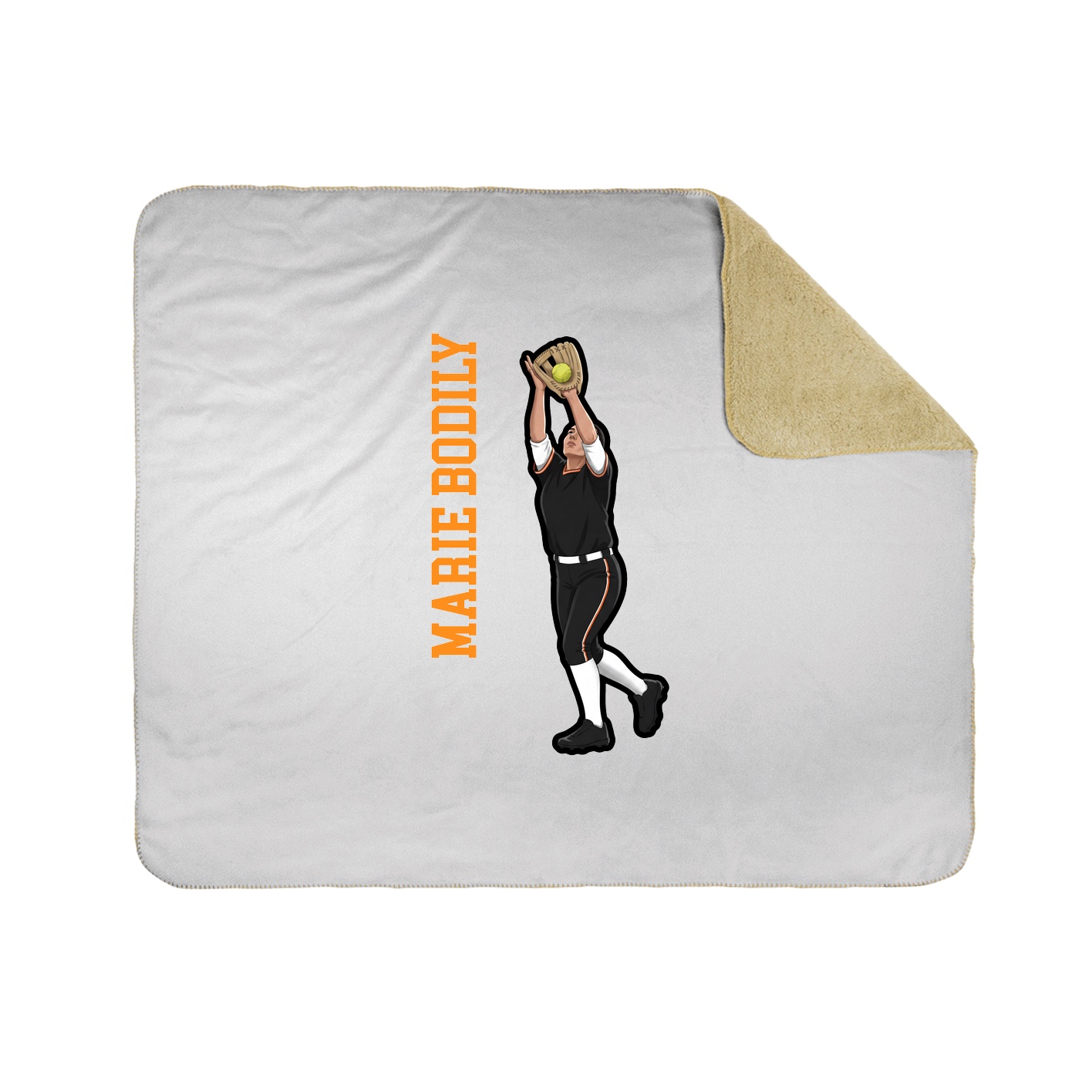 Throw Blanket — Name Vertical in White