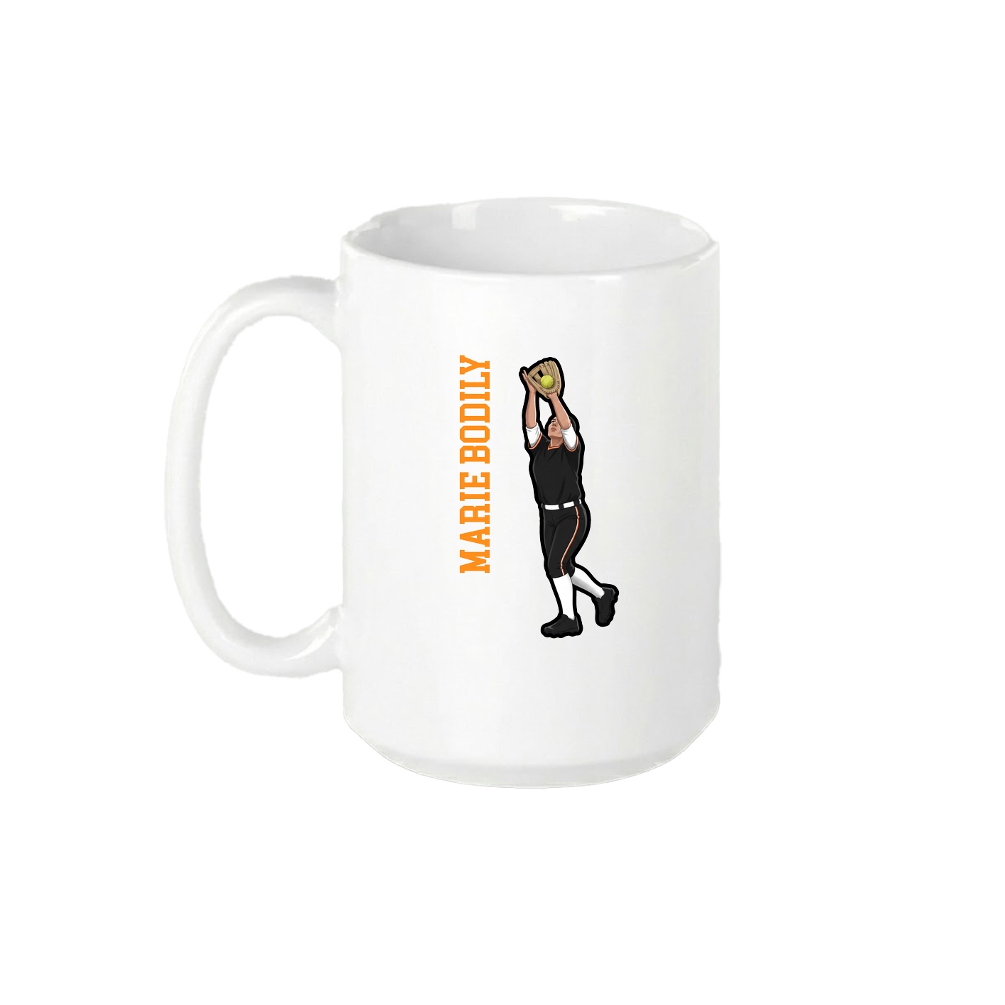 15oz Coffee Mug — Name Vertical in White