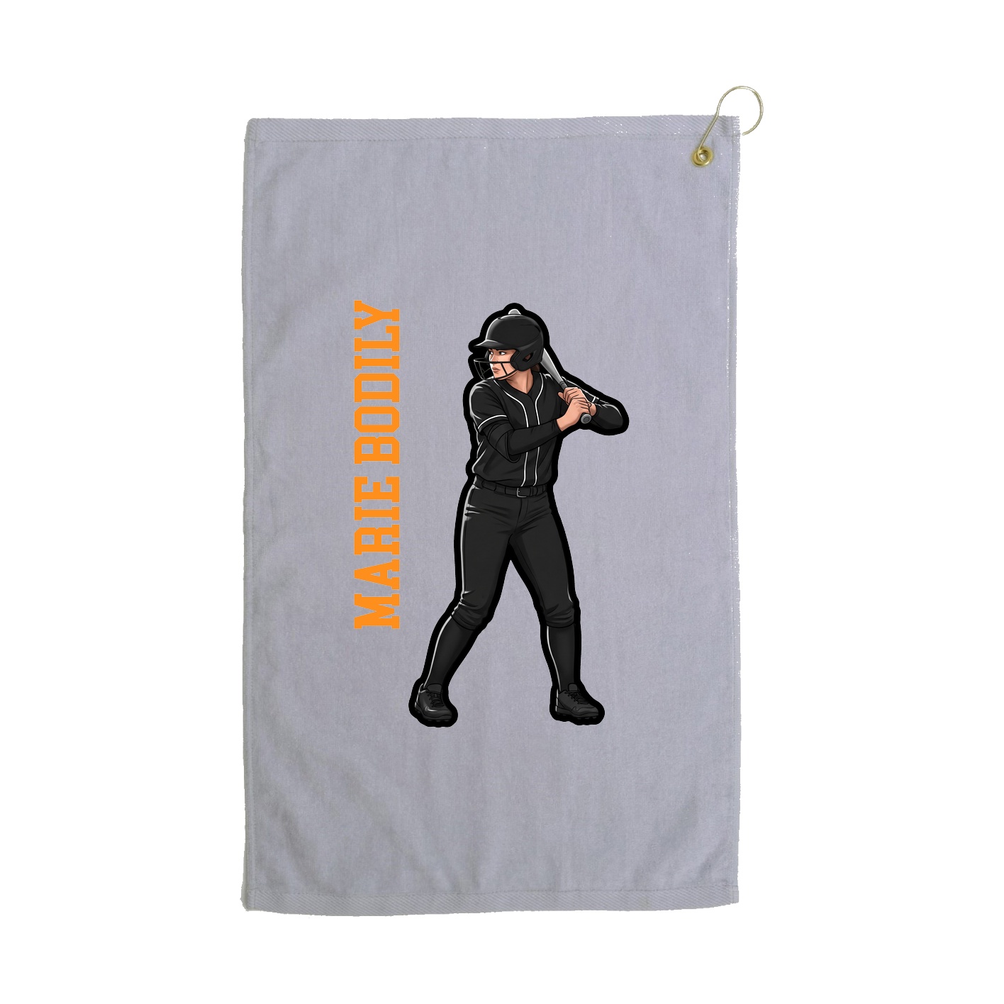 Golf Towel — Name Vertical in Grey