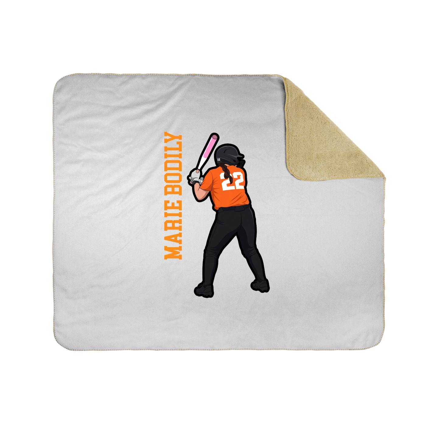 Throw Blanket — Name Vertical in White
