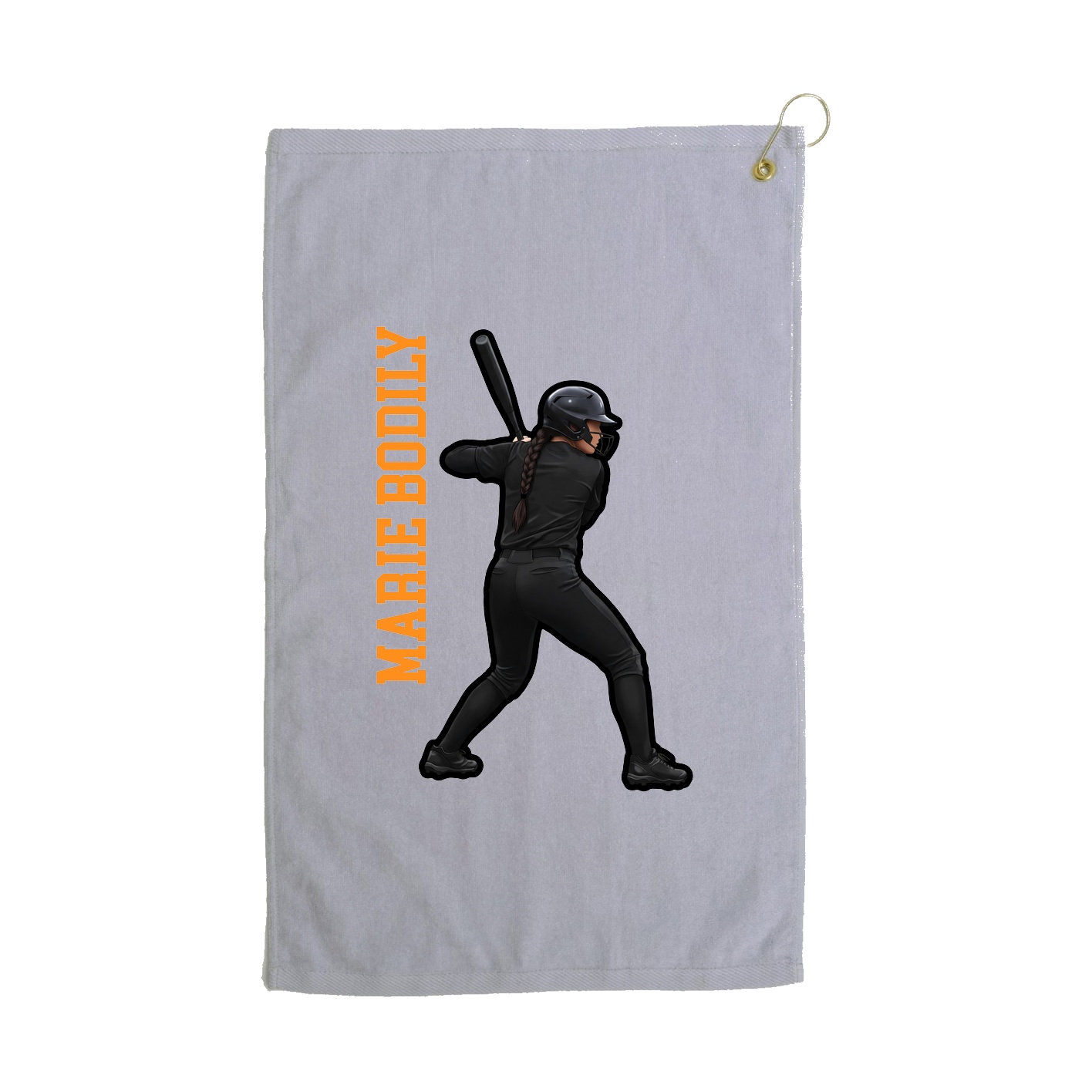 Golf Towel — Name Vertical in Grey