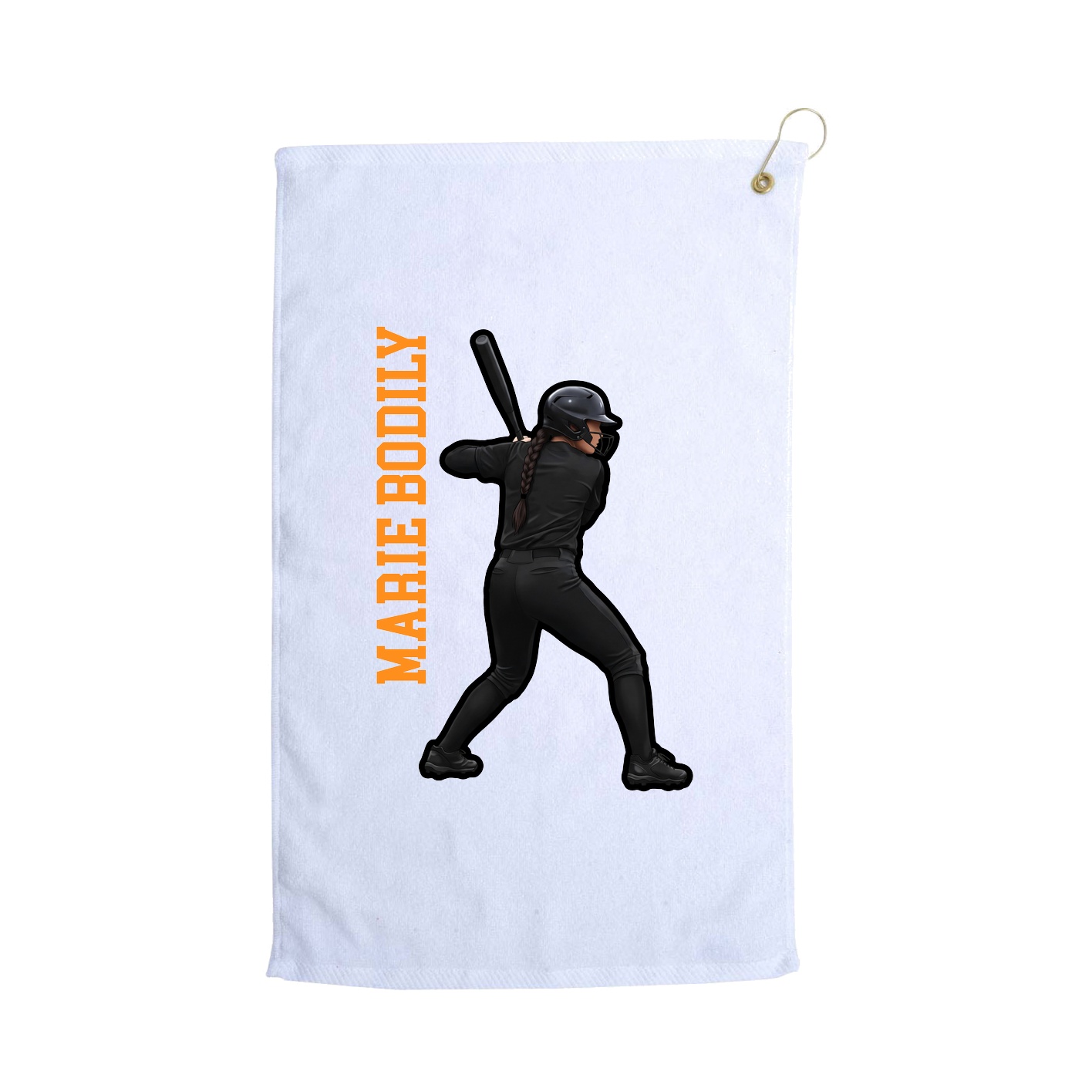 Golf Towel — Name Vertical in White